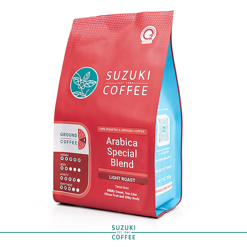 กาแฟคั่วบด SUZUKI COFFEE 100% อาราบิก้า สเปเชียล เบลนด์ คั่วอ่อน 250 กรัม_1