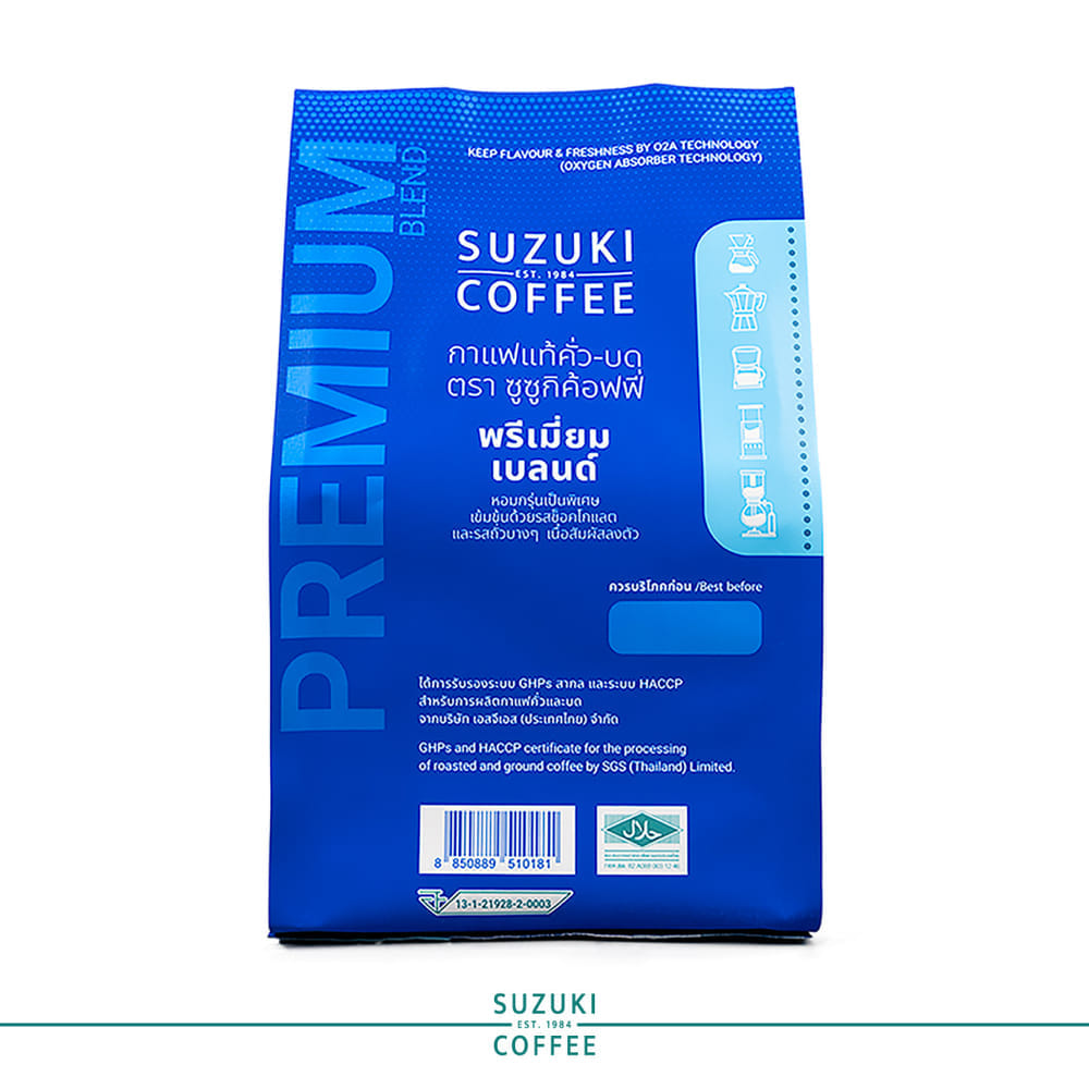 กาแฟคั่วบด SUZUKI COFFEE พรีเมียม เบลนด์ คั่วเข้ม 250กรัม_2