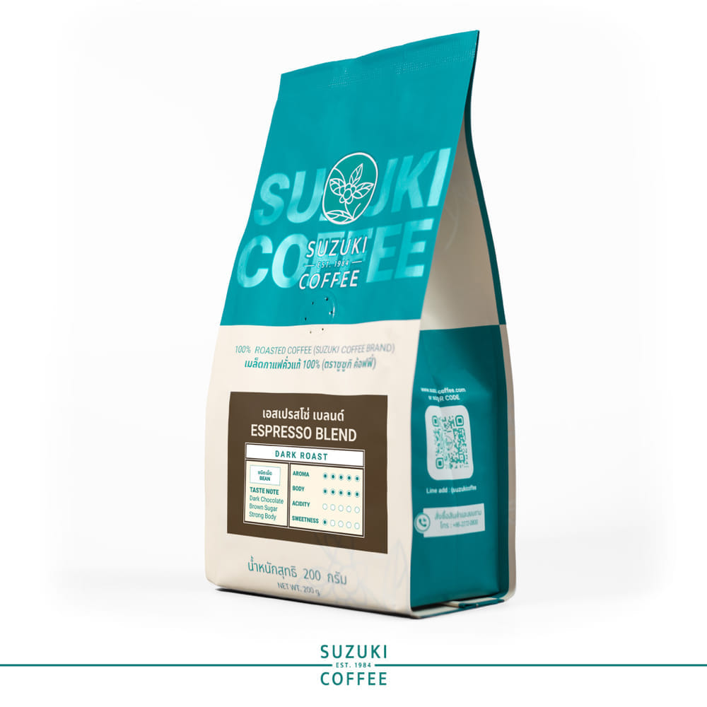 เมล็ดกาแฟคั่ว SUZUKI COFFEE เอสเปรสโซ เบลนด์ คั่วเข้มมาก 200กรัม_2