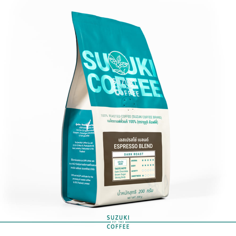 เมล็ดกาแฟคั่ว SUZUKI COFFEE เอสเปรสโซ เบลนด์ คั่วเข้มมาก 200กรัม_3