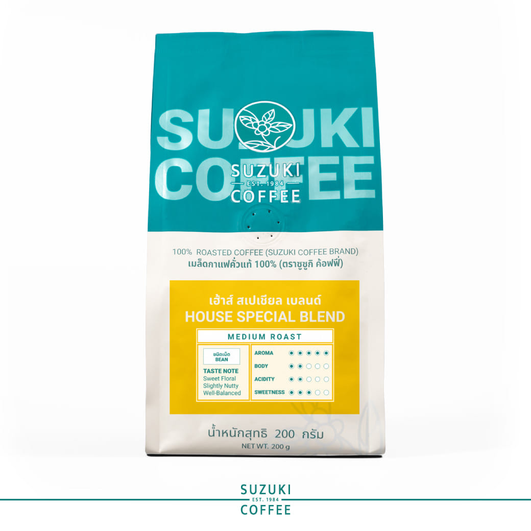 เมล็ดกาแฟคั่ว SUZUKI COFFEE เฮาส์ สเปเชียล เบลนด์ คั่วกลาง 200กรัม_0