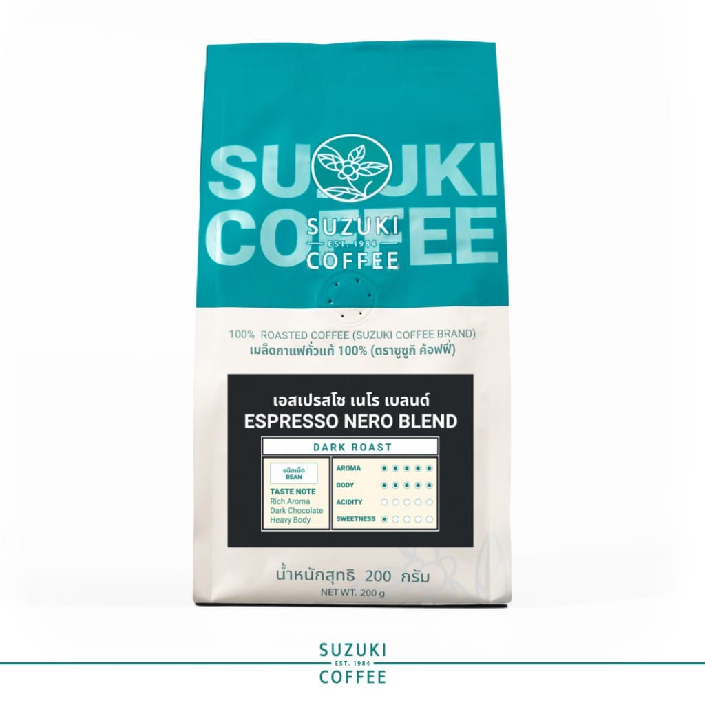 กาแฟคั่วบด SUZUKI COFFEE เอสเปรสโซ่ เนโร เบลนด์ คั่วเข้มพิเศษ 200กรัม_0