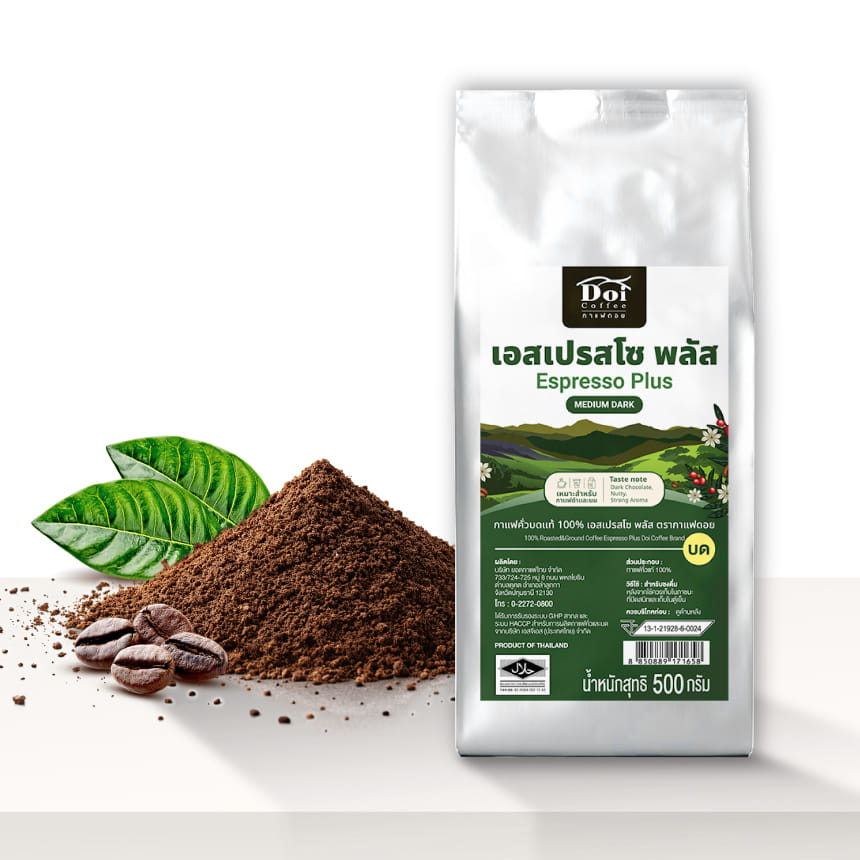 กาแฟคั่วบด DOI COFFEE เอสเปรสโซ พลัส คั่วกลางเข้ม 500กรัม_0