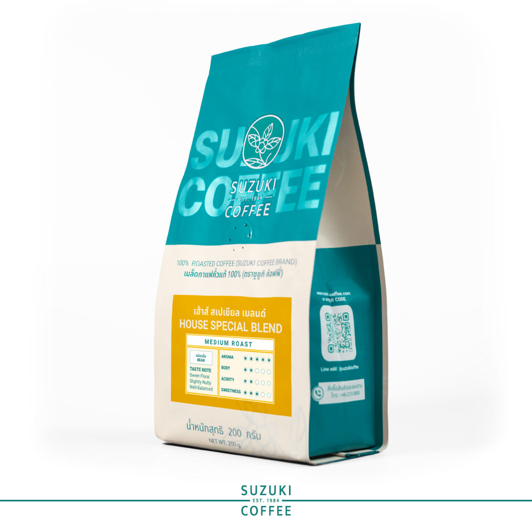 เมล็ดกาแฟคั่ว SUZUKI COFFEE เฮาส์ สเปเชียล เบลนด์ คั่วกลาง 200กรัม_2