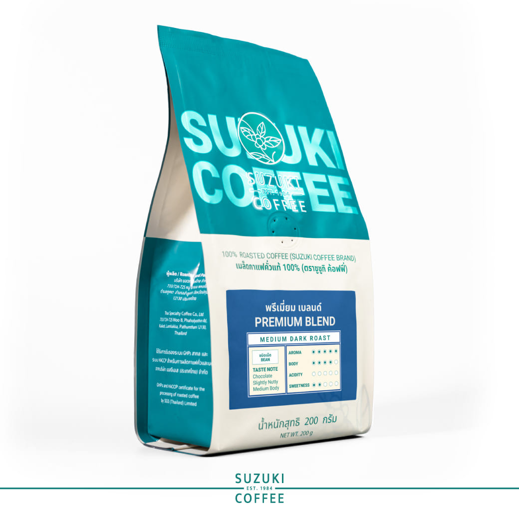 เมล็ดกาแฟคั่ว SUZUKI COFFEE พรีเมียม เบลนด์ คั่วเข้ม 200กรัม_3