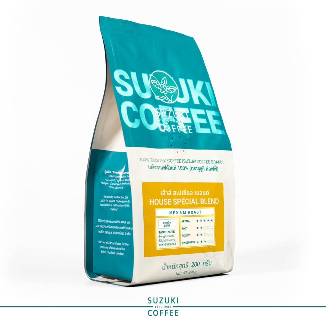 เมล็ดกาแฟคั่ว SUZUKI COFFEE เฮาส์ สเปเชียล เบลนด์ คั่วกลาง 200กรัม_3
