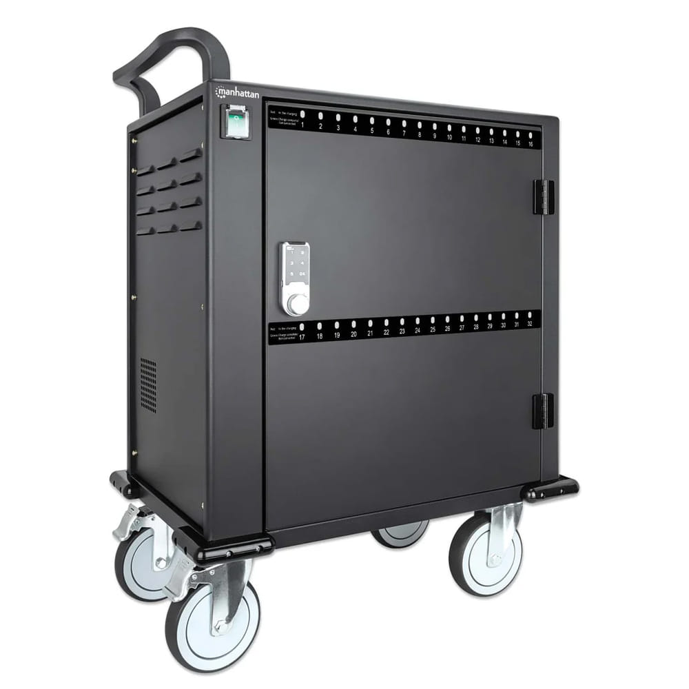 ตู้ชาร์จ Manhattan 716000 32-Port USB-C Charging Cart แบบมีล้อเข็น สีดำ_2