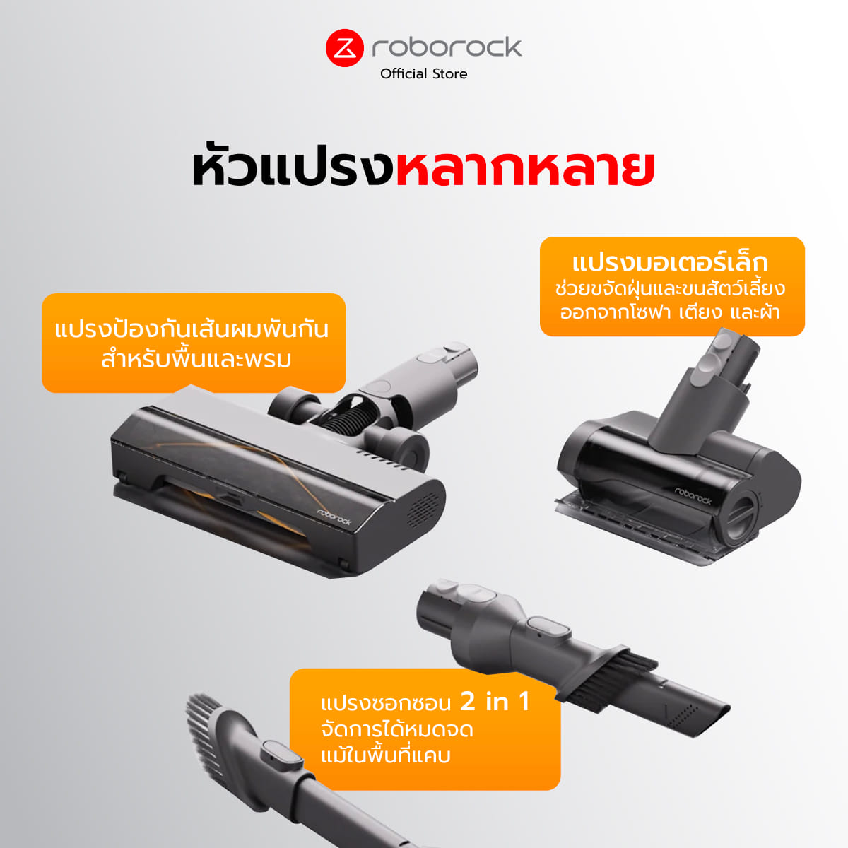 เครื่องดูดฝุ่นไร้สายอัจฉริยะ ROBOROCK H60 ULTRA 210 AW สีเทา_7