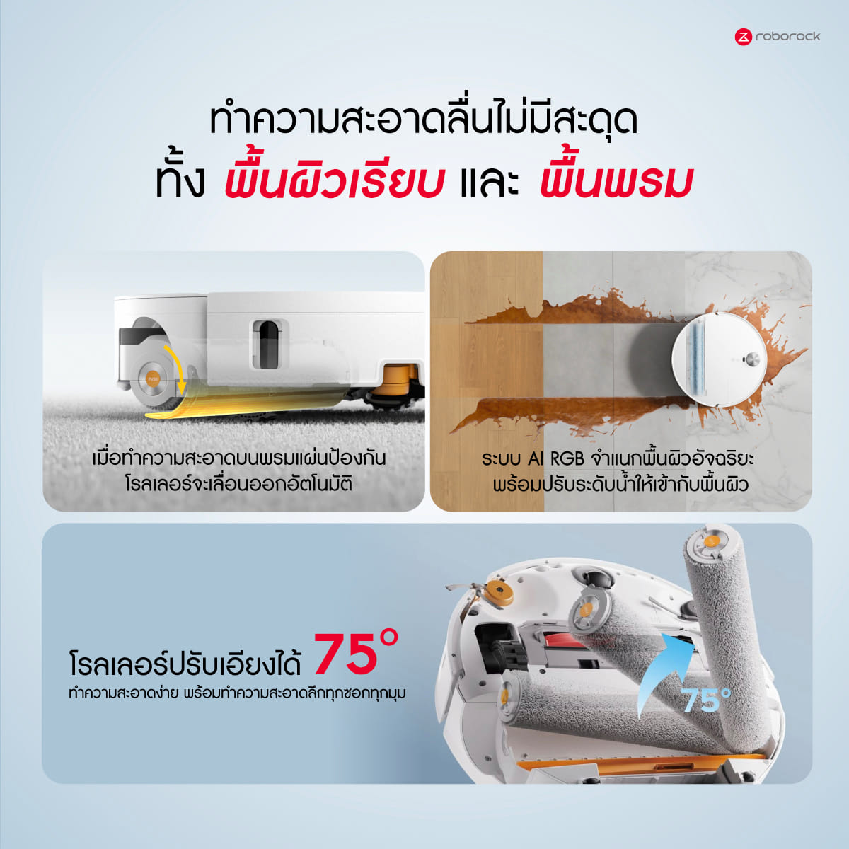 หุ่นยนต์ดูดฝุ่นถูพื้น ROBOROCK QREVO EDGE 2 FLOW 35,000 PA สีขาว (NEW 2026)_7
