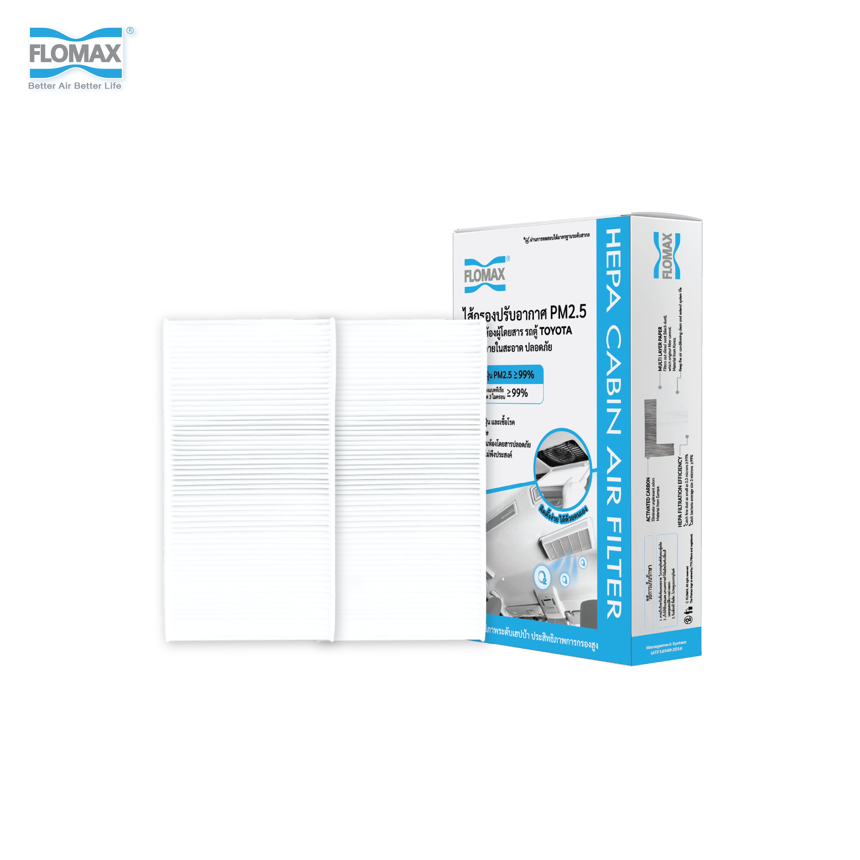 ไส้กรองแอร์รถยนต์ FLOMAX FMC152A2PCS (2 ชิ้น)_0