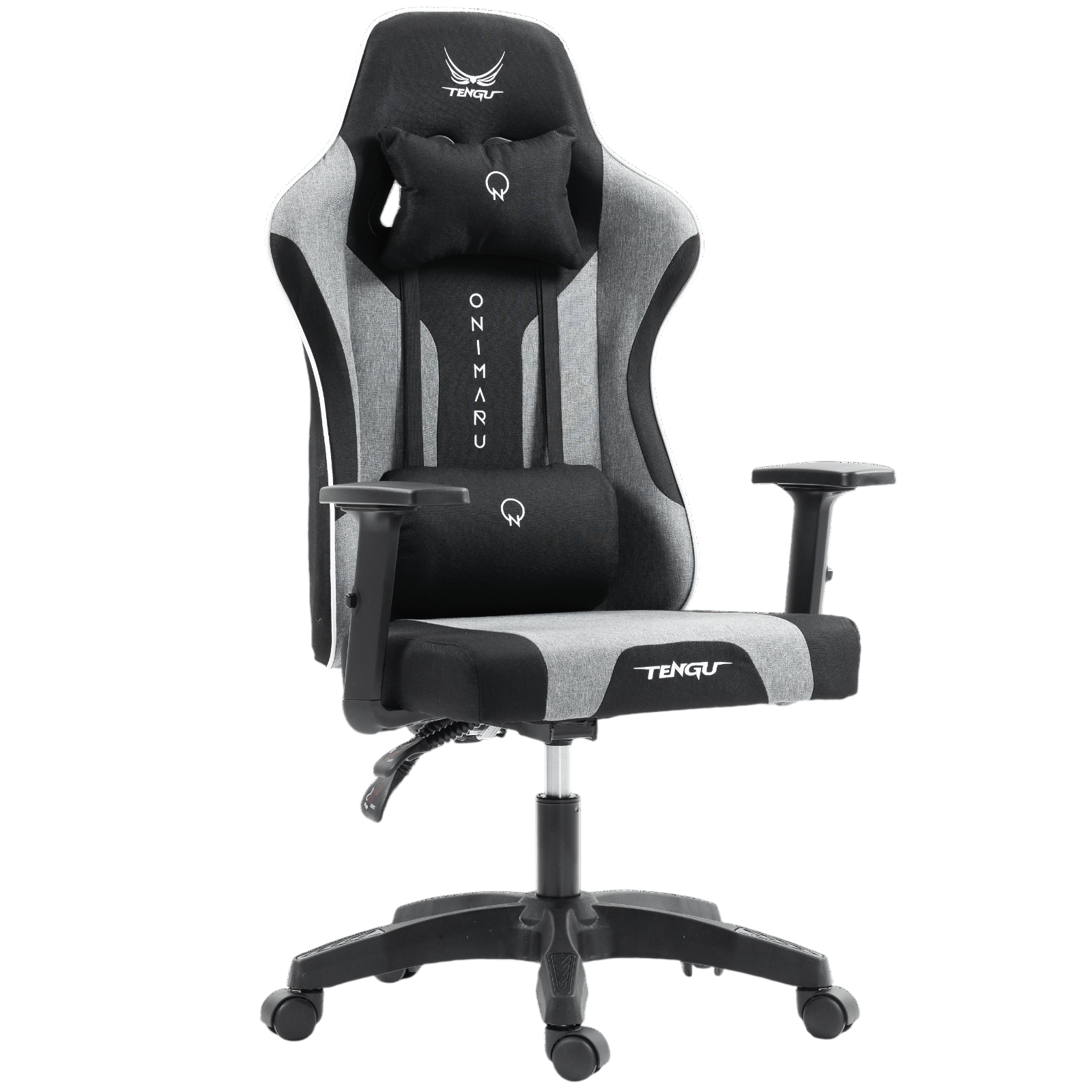เก้าอี้เกมมิ่ง TENGUGAMINGGEARS รุ่น ONIMARU (CH-ON-PF) สีดำ/เทา เบาะผ้า