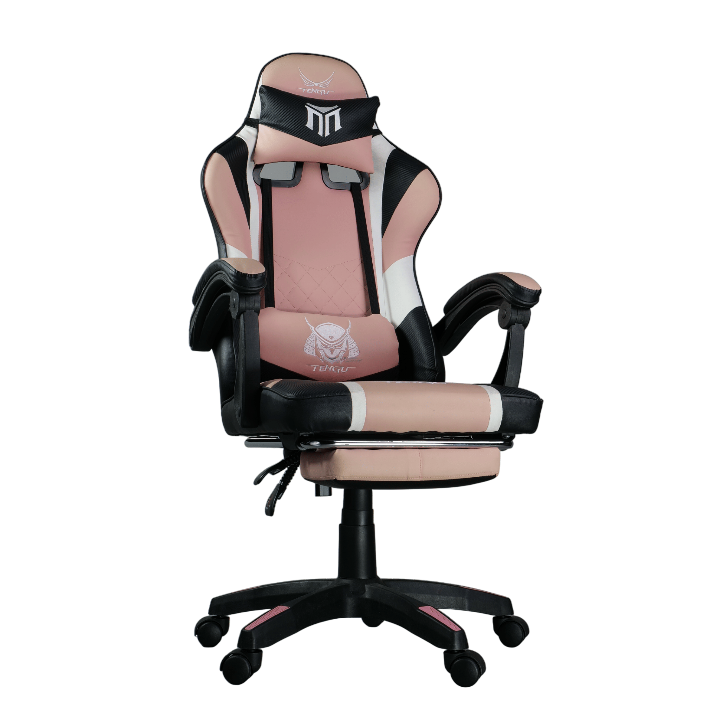 เก้าอี้เกมมิ่ง TENGUGAMINGGEARS รุ่น MURAMASA (CH-MR-PK) สีชมพู เบาะหนัง มีที่พักเท้า