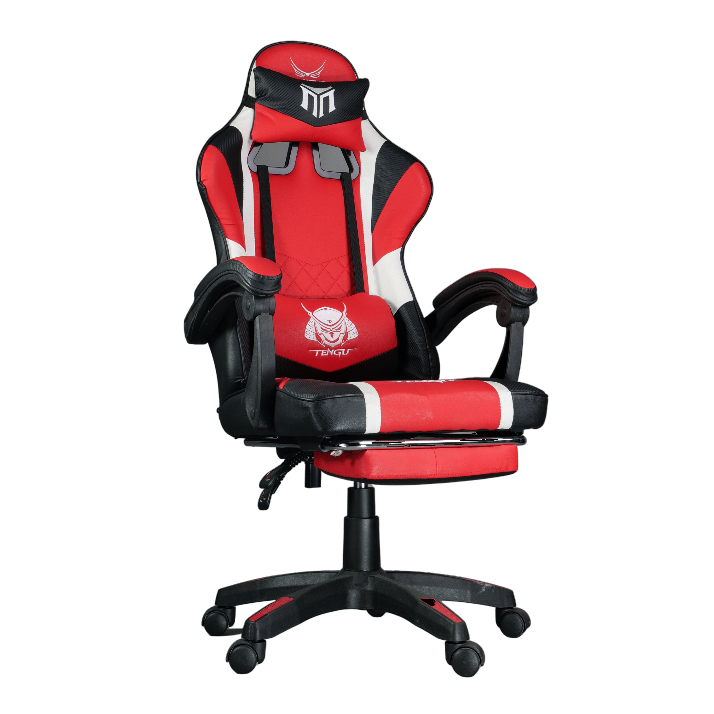 เก้าอี้เกมมิ่ง TENGUGAMINGGEARS รุ่น MURAMASA (CH-MR-RD) สีแดง เบาะหนัง มีที่พักเท้า