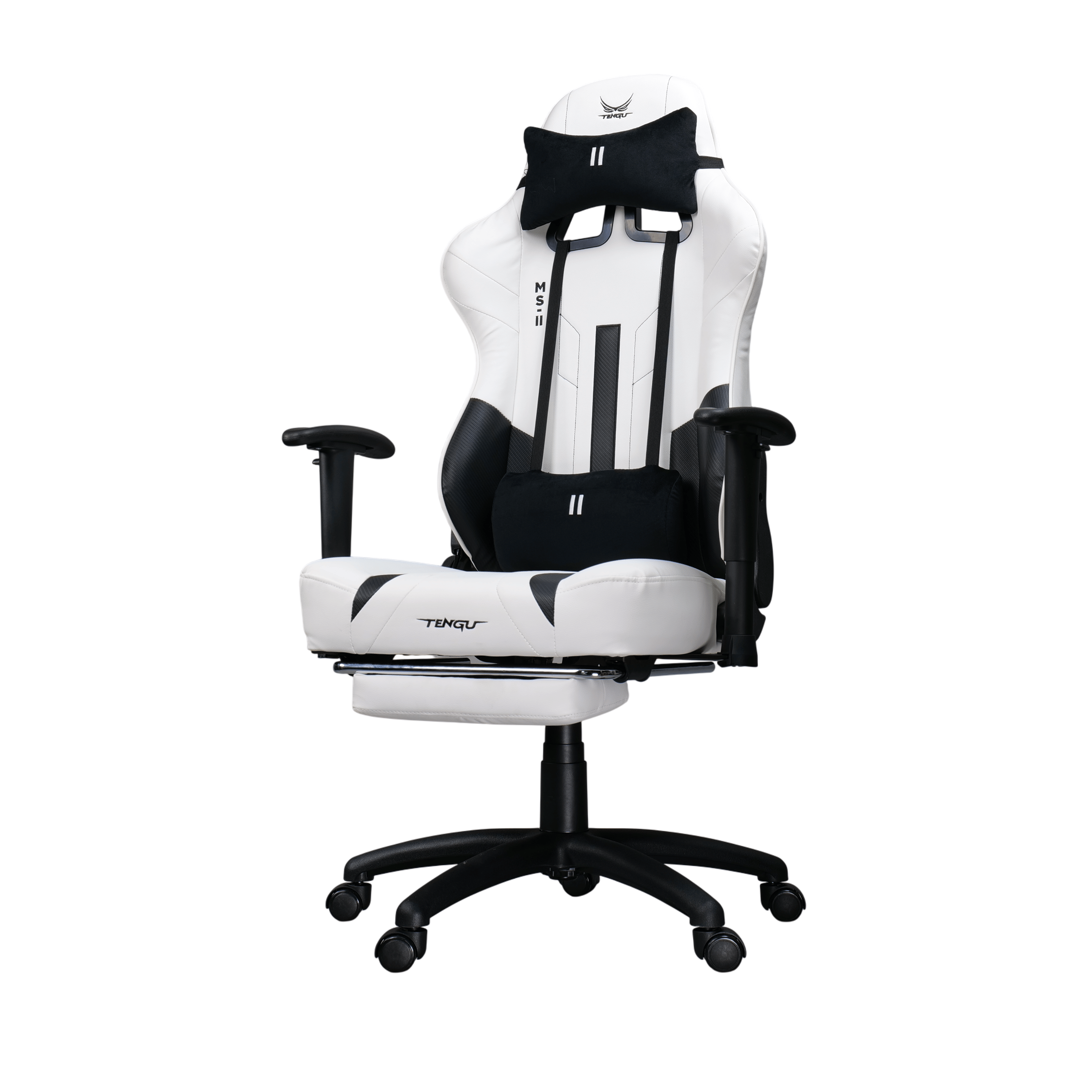 เก้าอี้เกมมิ่ง TENGUGAMINGGEARS รุ่น MASA-LL (CH-MS2-WHL) สีขาว เบาะหนัง มีที่พักเท้า