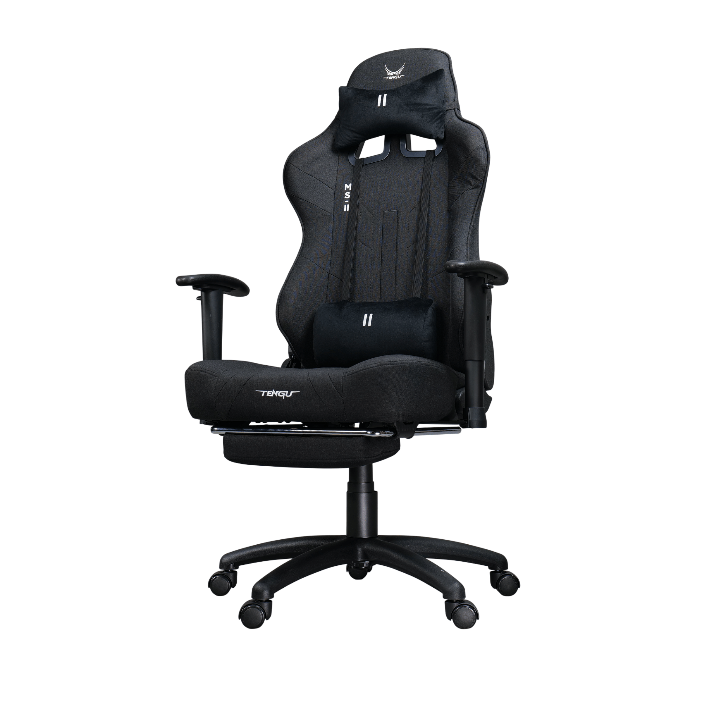 เก้าอี้เกมมิ่ง TENGUGAMINGGEARS รุ่น MASA-LL (CH-MS2-BKF) สีดำ เบาะผ้า มีที่พักเท้า