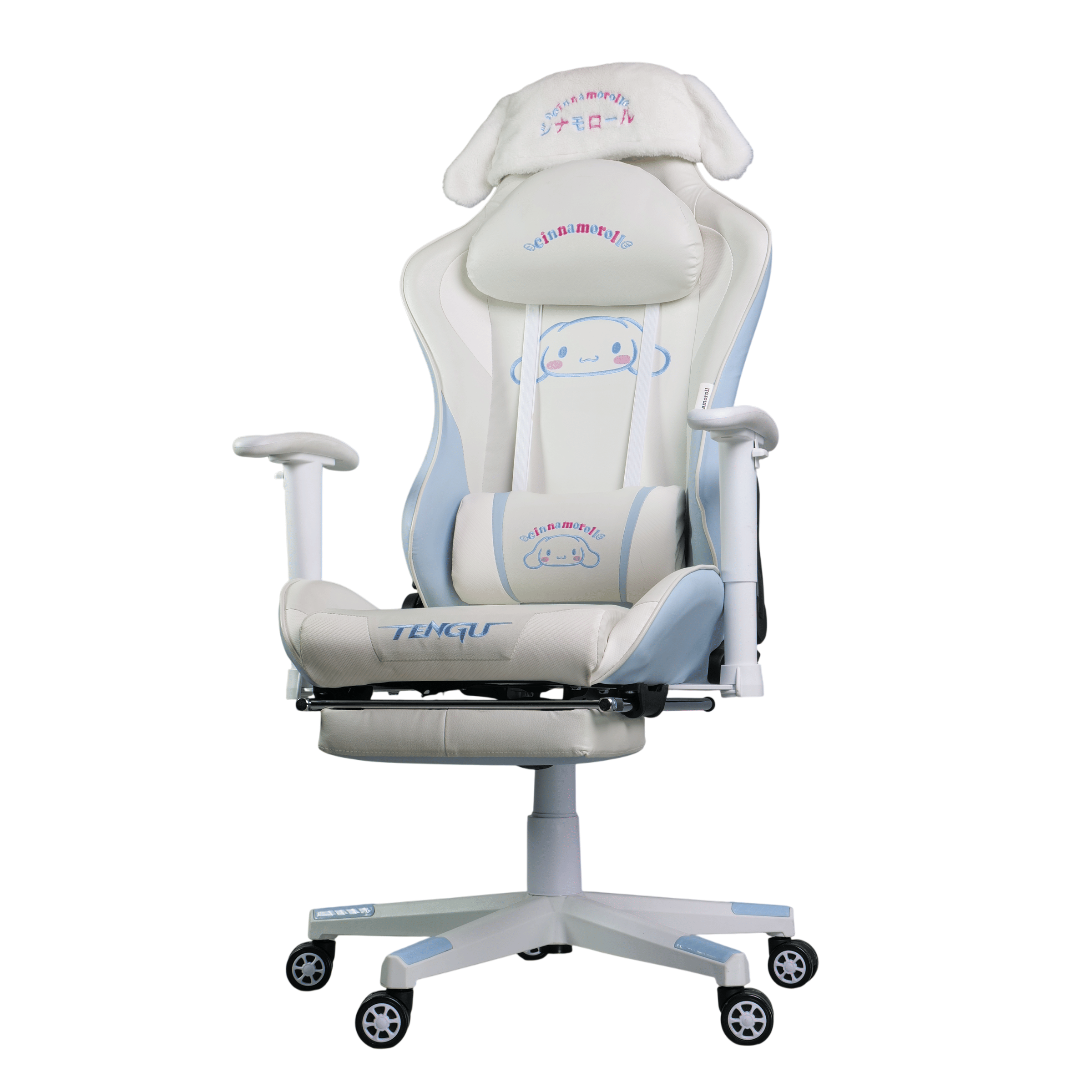 เก้าอี้เกมมิ่ง TENGUGAMINGGEARS รุ่น SANRIO CINNAMOROLL (CH-CN-L) SIZE-L สีฟ้าขาว เบาะหนัง