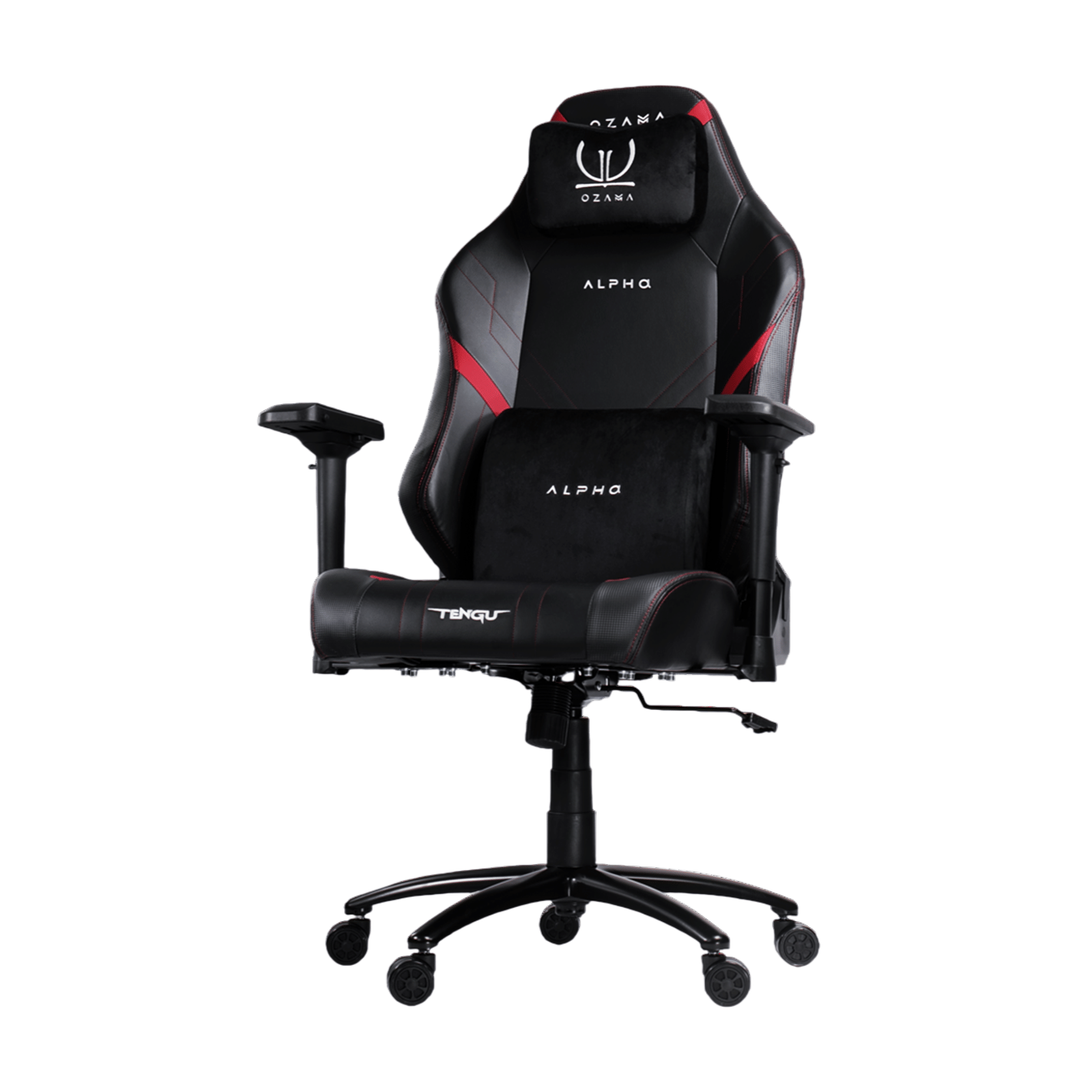 เก้าอี้เกมมิ่ง OZAMA ภายใต้แบรนด์ TENGUGAMINGGEARS รุ่น ALPHA (CH-AP-L-RD) สีดำแดง เบาะหนัง