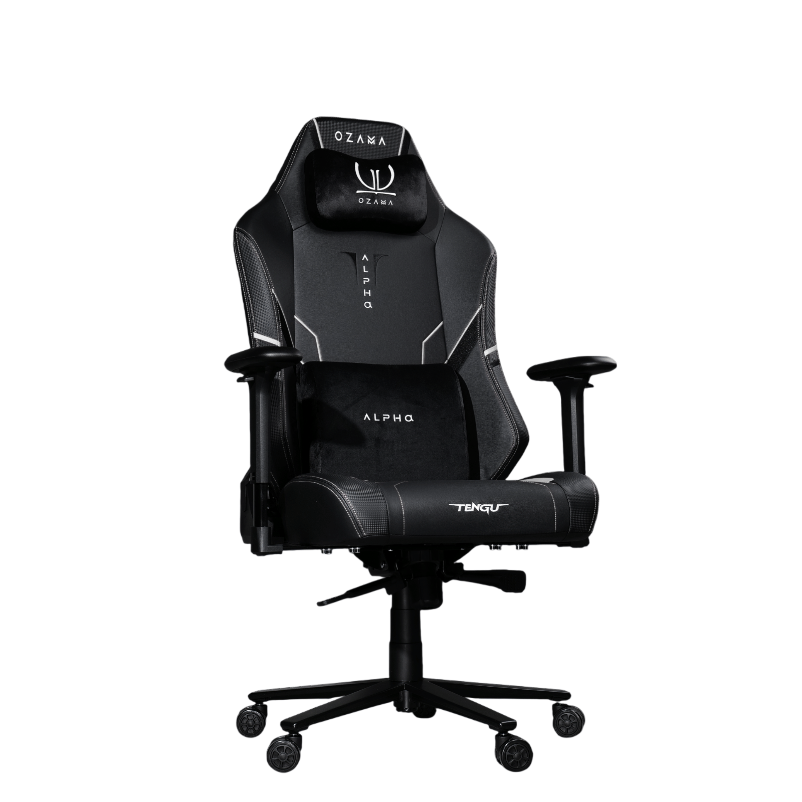 เก้าอี้เกมมิ่ง OZAMA ภายใต้แบรนด์ TENGUGAMINGGEARS รุ่น ALPHA TITAN (CH-APT-L-BK) สีดำ เบาะหนัง