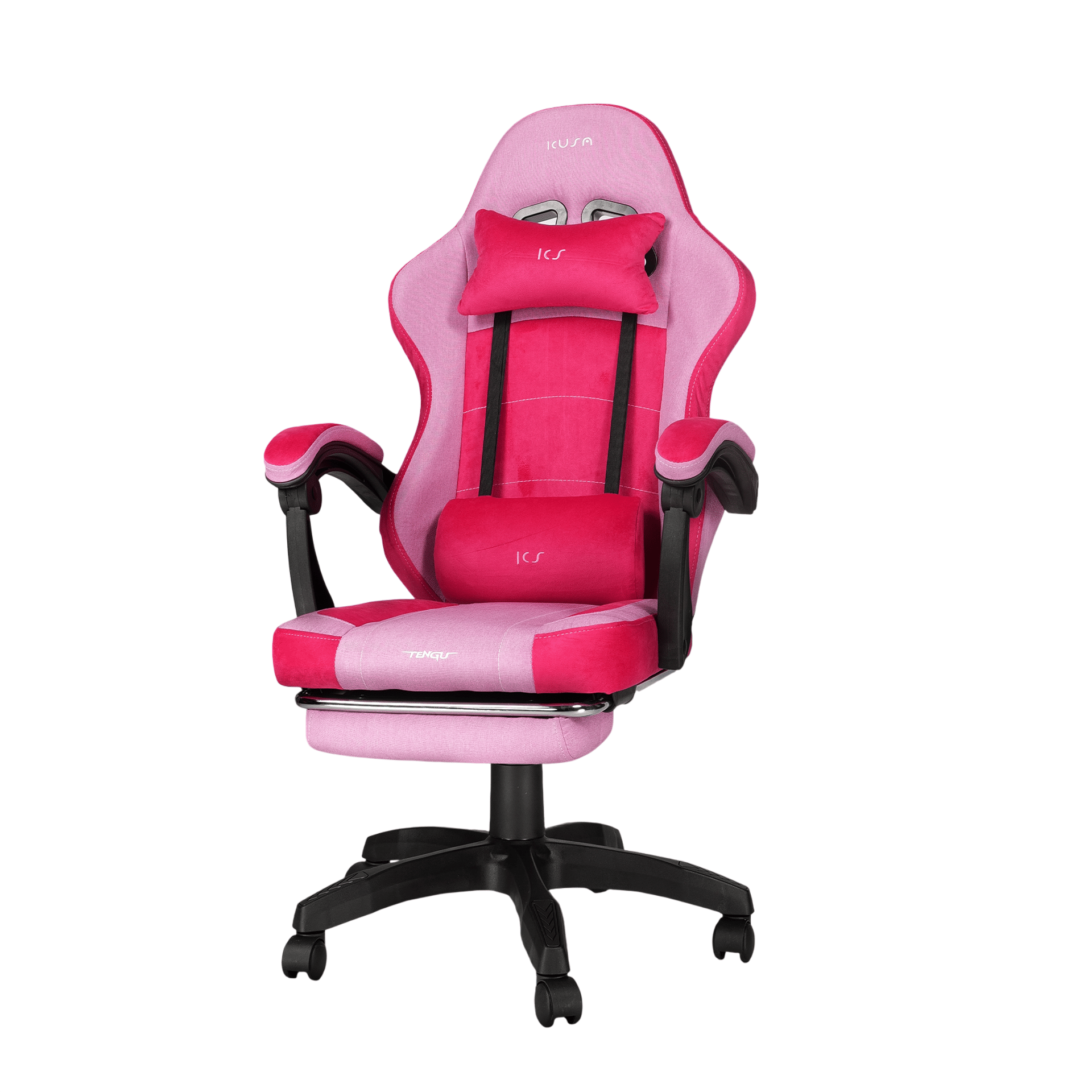 เก้าอี้เกมมิ่ง TENGUGAMINGGEARS รุ่น KUSANAGI (CH-KS-F-PK) สีชมพู เบาะผ้า