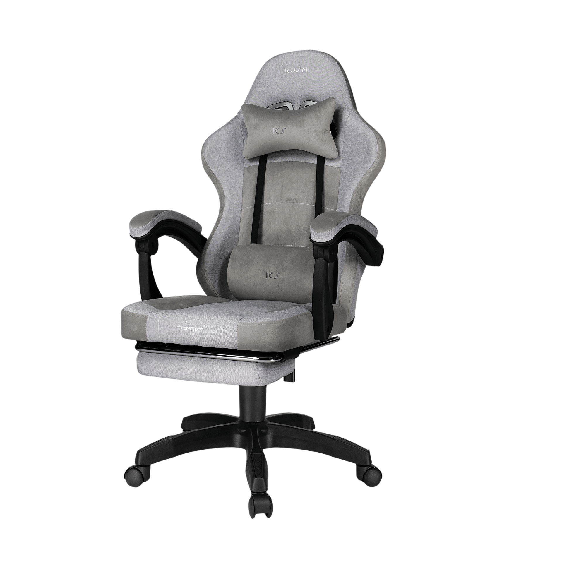 เก้าอี้เกมมิ่ง TENGUGAMINGGEARS รุ่น KUSANAGI (CH-KS-F-LG) สีเทา เบาะผ้า
