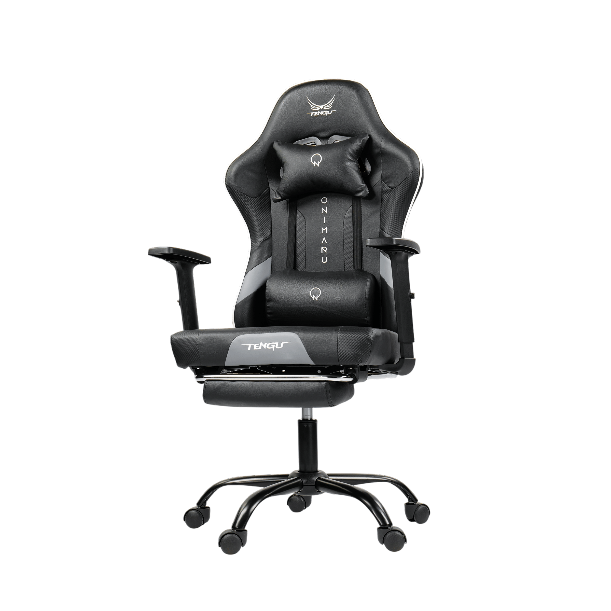 เก้าอี้เกมมิ่ง TENGUGAMINGGEARS รุ่น ONIMARU (CH-ON-PML) สีดำ เบาะหนัง มีที่พักเท้า_0
