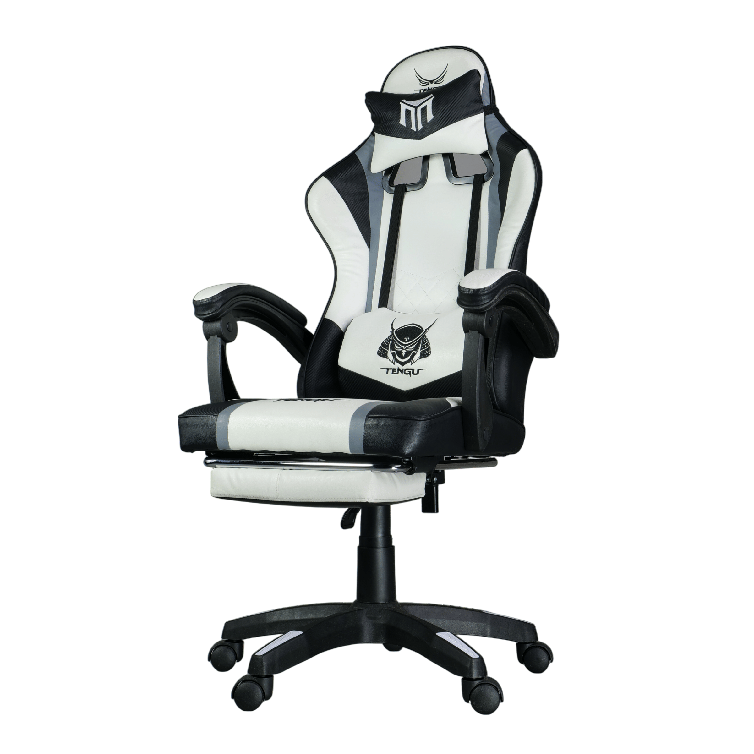เก้าอี้เกมมิ่ง TENGUGAMINGGEARS รุ่น MURAMASA (CH-MR-WH) สีขาว เบาะหนัง มีที่พักเท้า_0