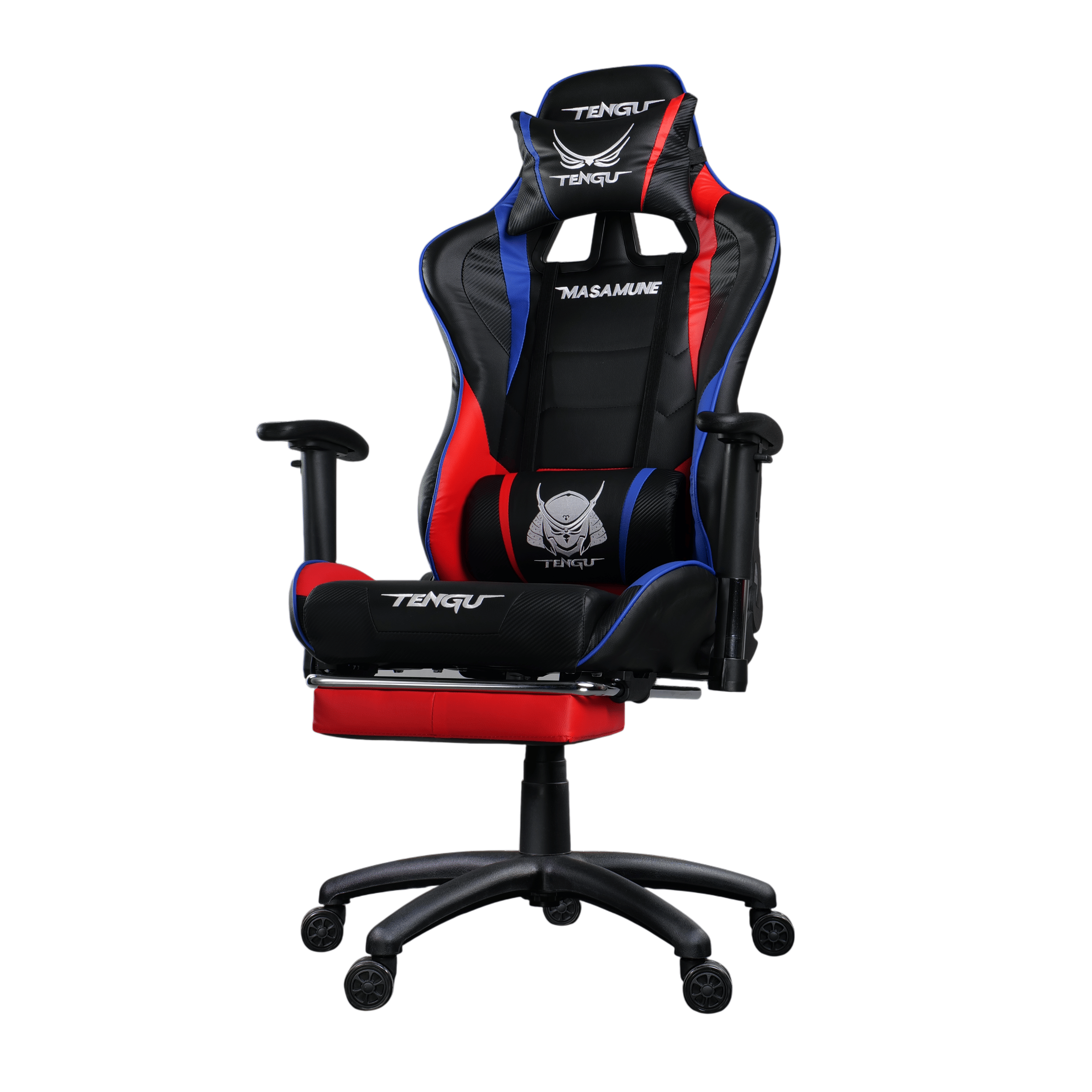 เก้าอี้เกมมิ่ง TENGUGAMINGGEARS รุ่น MASAMUNE (CH-MS-RB) สีแดงน้ำเงิน เบาะหนัง มีที่พักเท้า_0