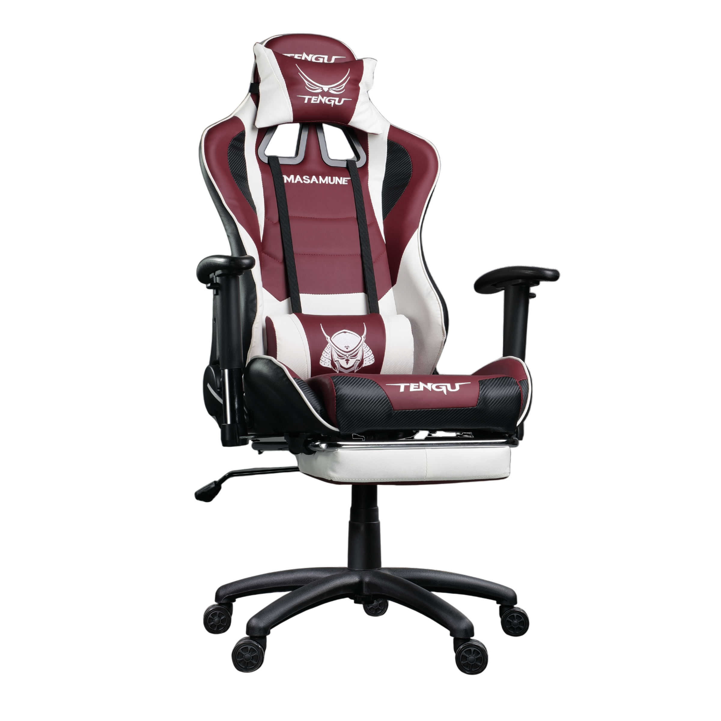 เก้าอี้เกมมิ่ง TENGUGAMINGGEARS รุ่น MASAMUNE (CH-MS-RW) สีแดงขาว เบาะหนัง มีที่พักเท้า_0
