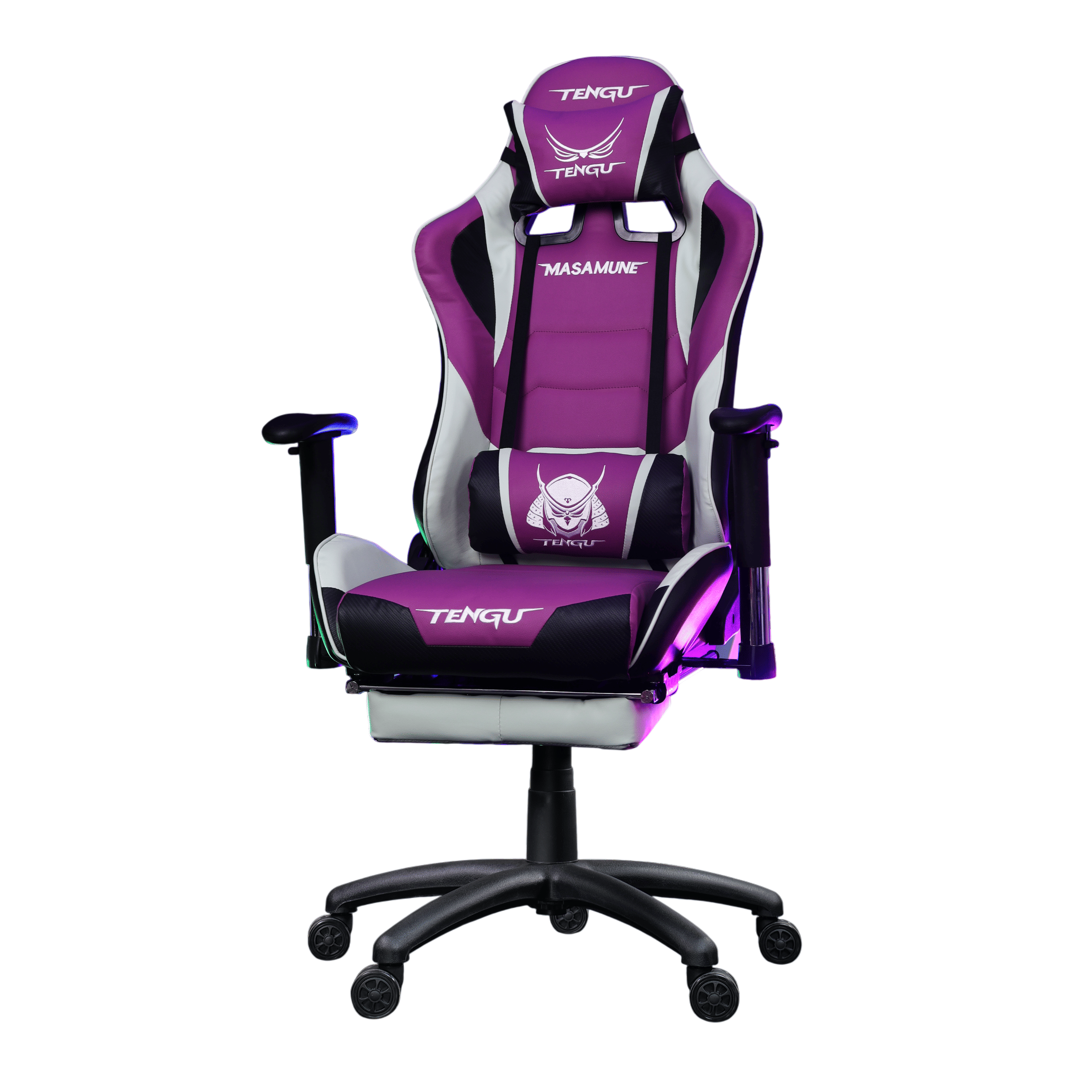 เก้าอี้เกมมิ่ง TENGUGAMINGGEARS รุ่น MASAMUNE (CH-MS-JK) สีม่วง เบาะหนัง มีที่พักเท้า_0