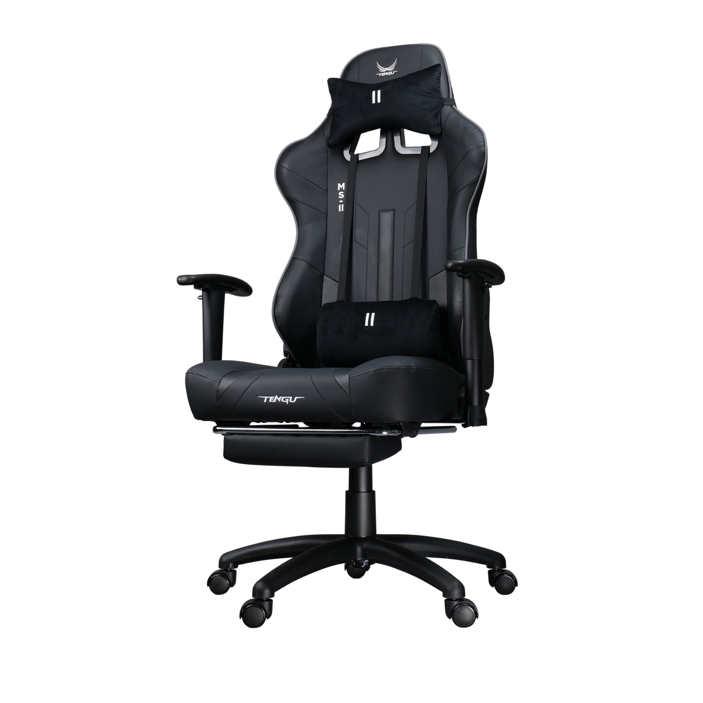 เก้าอี้เกมมิ่ง TENGUGAMINGGEARS รุ่น MASA-LL (CH-MS2-BKL) สีดำ เบาะหนัง มีที่พักเท้า_0
