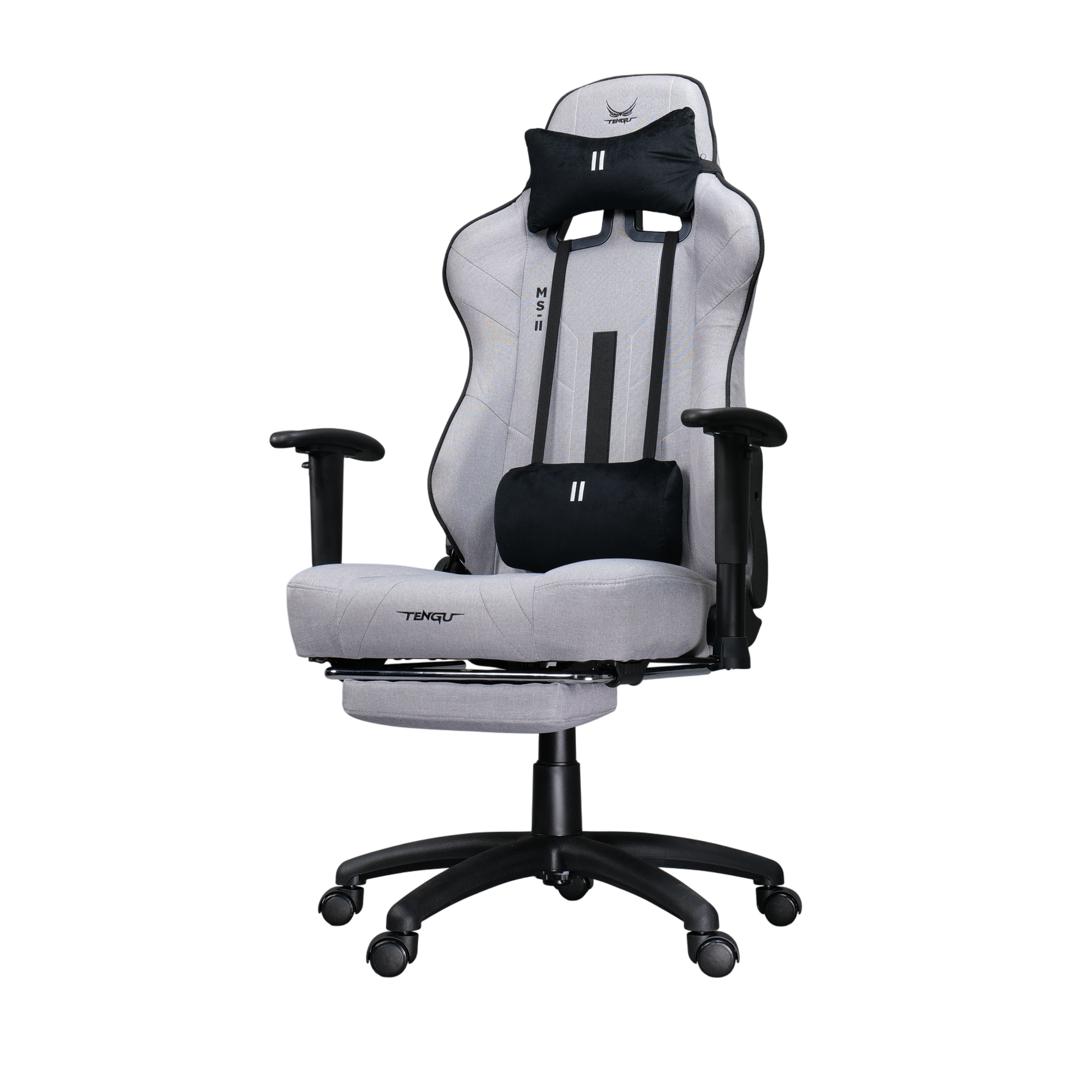 เก้าอี้เกมมิ่ง TENGUGAMINGGEARS รุ่น MASA-LL (CH-MS2-LGF) สีเทา เบาะผ้า มีที่พักเท้า_0