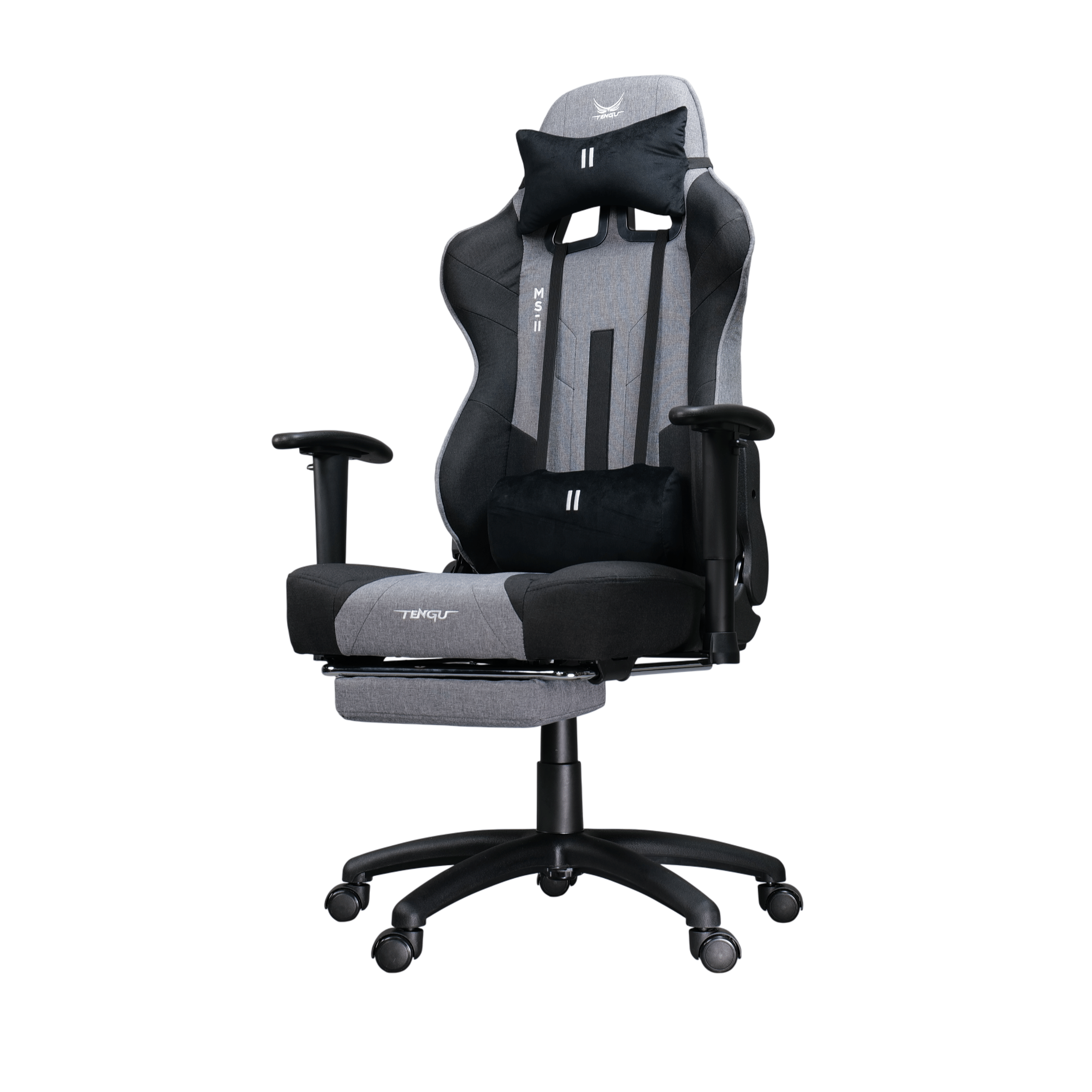 เก้าอี้เกมมิ่ง TENGUGAMINGGEARS รุ่น MASA-LL (CH-MS2-DGF) สีเทาดำ เบาะผ้า มีที่พักเท้า_0