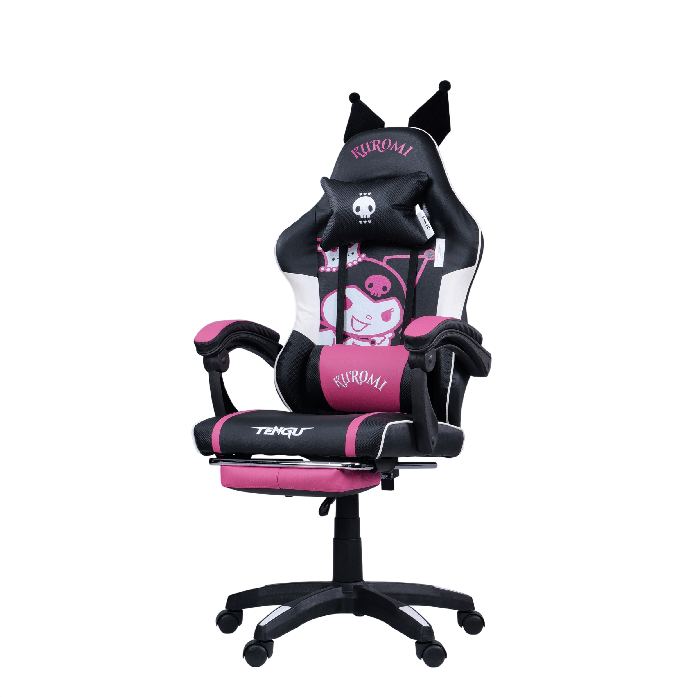 เก้าอี้เกมมิ่ง TENGUGAMINGGEARS รุ่น SANRIO KUROMI (CH-KR-PKM) SIZE-M สีชมพูดำ เบาะหนัง_0
