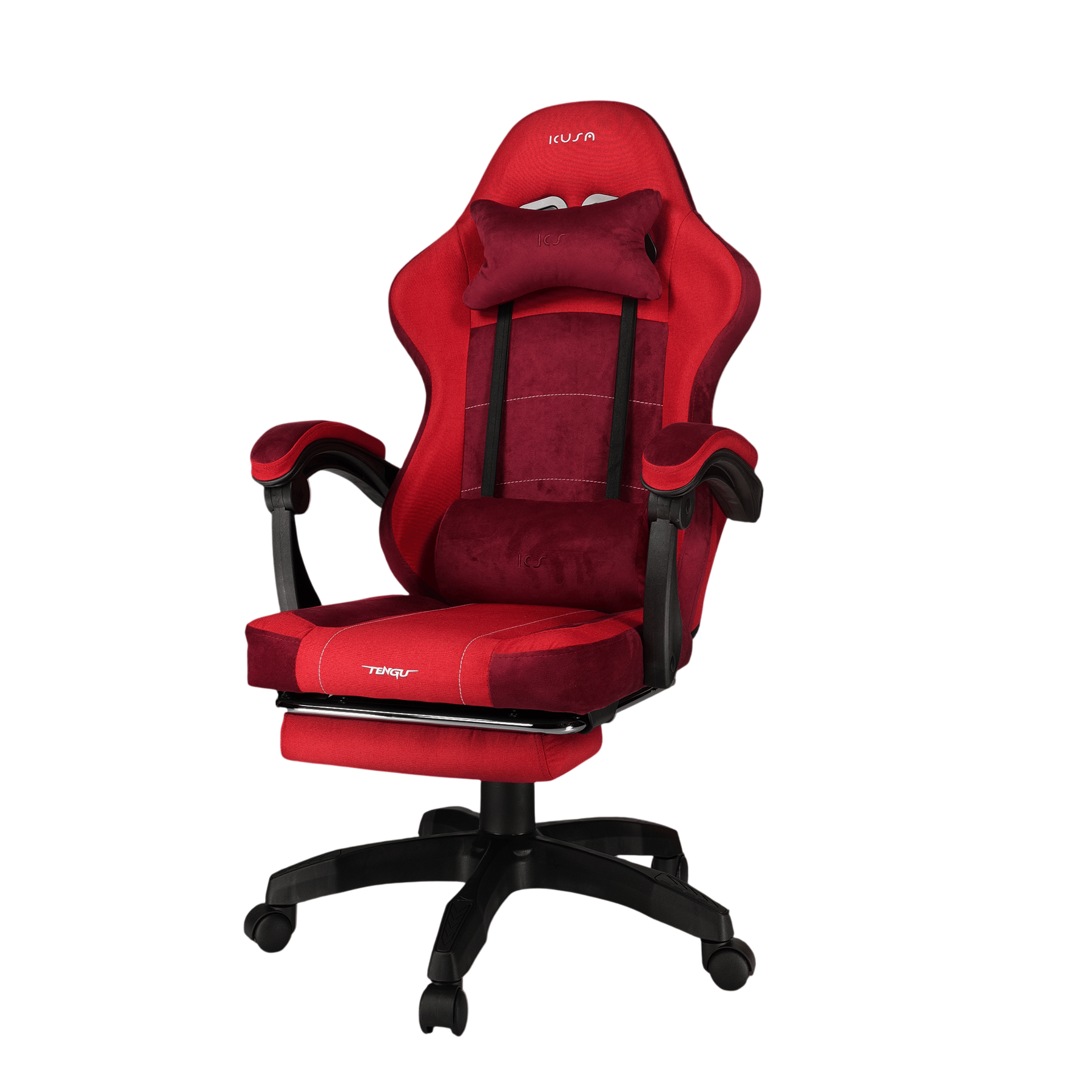 เก้าอี้เกมมิ่ง TENGUGAMINGGEARS รุ่น KUSANAGI (CH-KS-F-RD) สีแดง เบาะผ้า_0