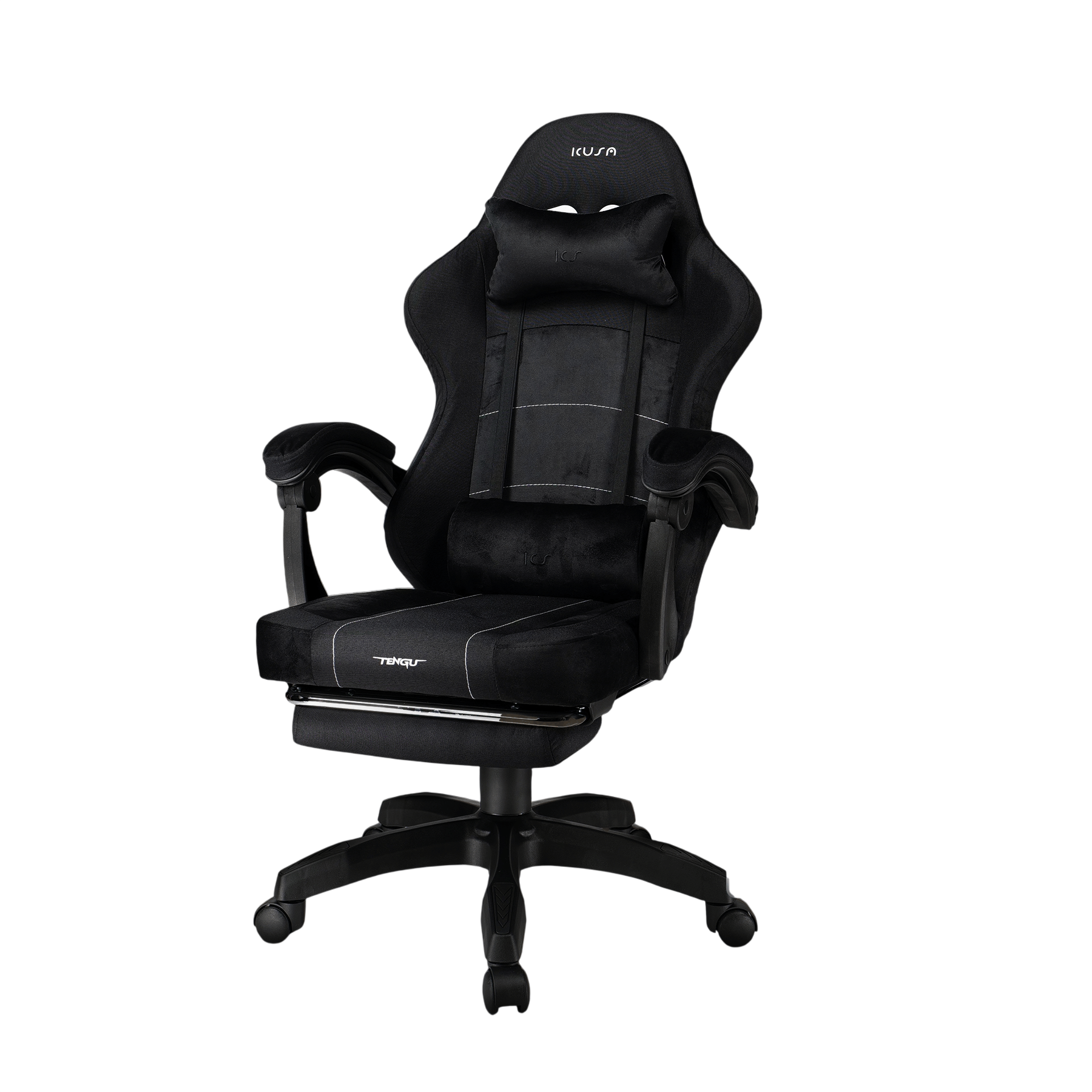 เก้าอี้เกมมิ่ง TENGUGAMINGGEARS รุ่น KUSANAGI ( CH-KS-F-BK) สีดำ เบาะผ้า_0