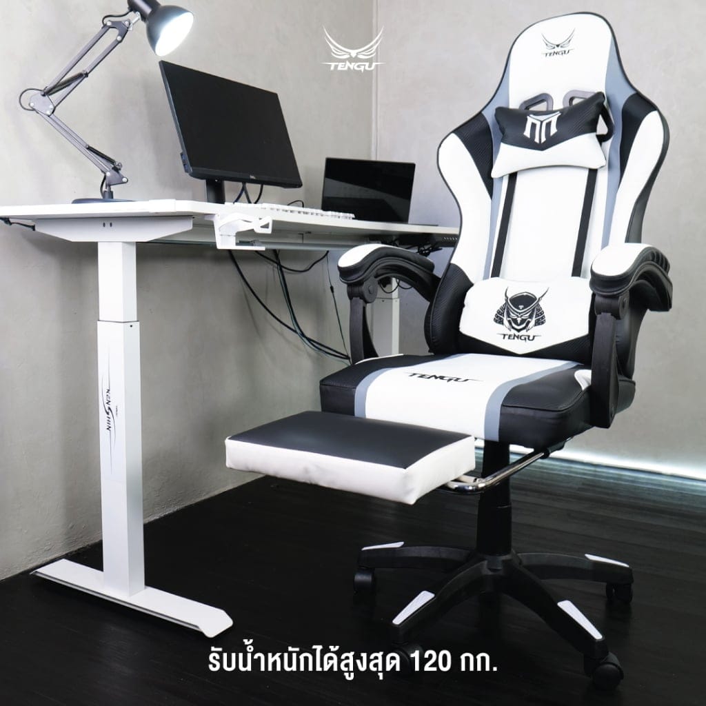 เก้าอี้เกมมิ่ง TENGUGAMINGGEARS รุ่น MURAMASA (CH-MR-BK) สีดำ เบาะหนัง มีที่พักเท้า_7