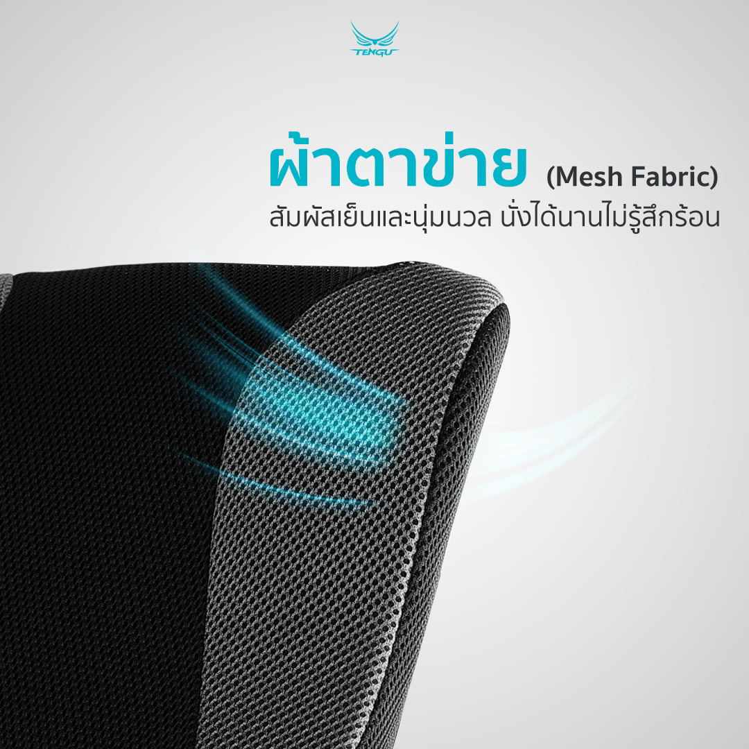 เบาะรองหลังเพื่อสุขภาพ TENGUGAMINGGEARS CU-B-BK สีดำ_5