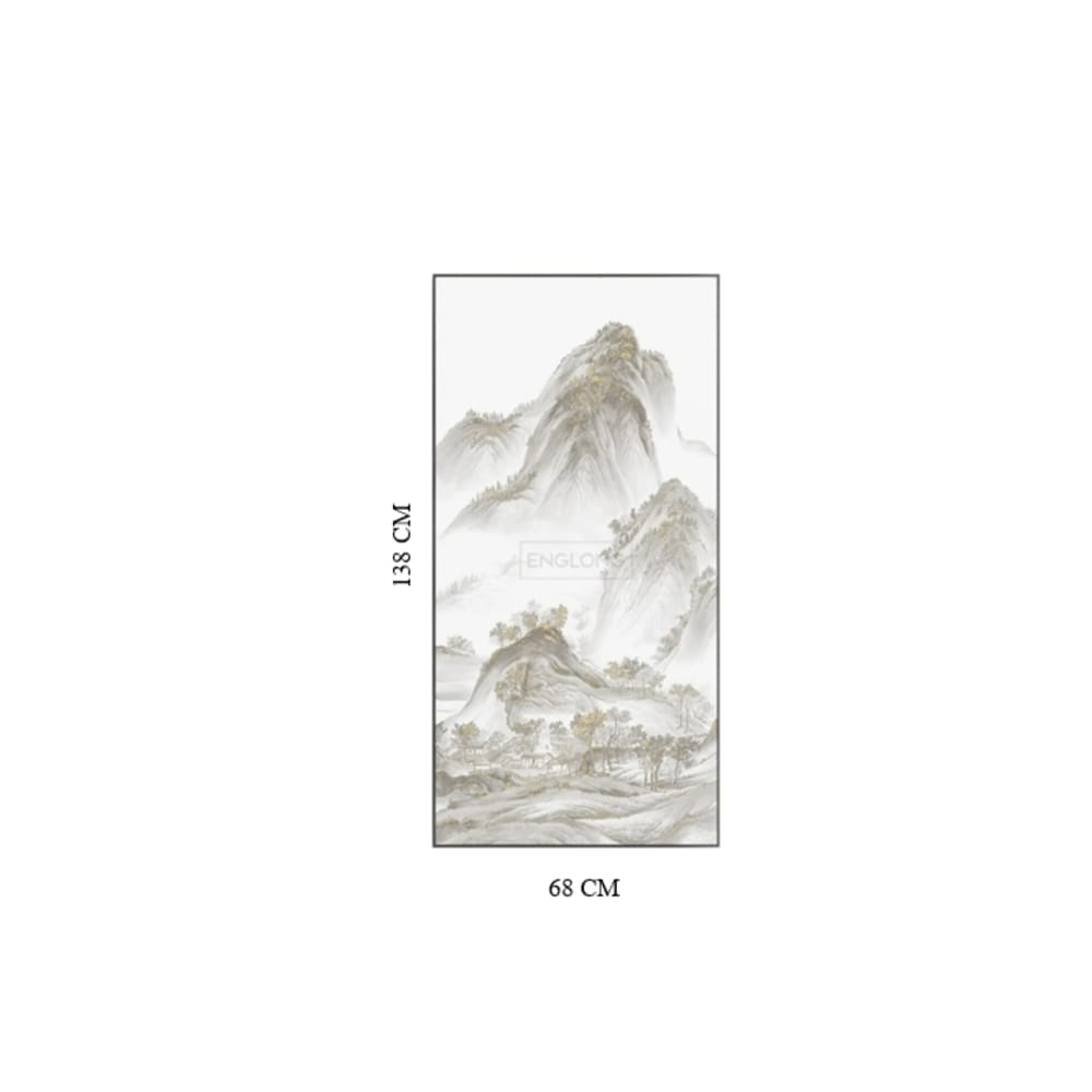 กรอบรูปฮวงจุ้ย OWLS WAALLPAPERS RIVERS AND MOUNTAINS ขนาด 68X138CM.