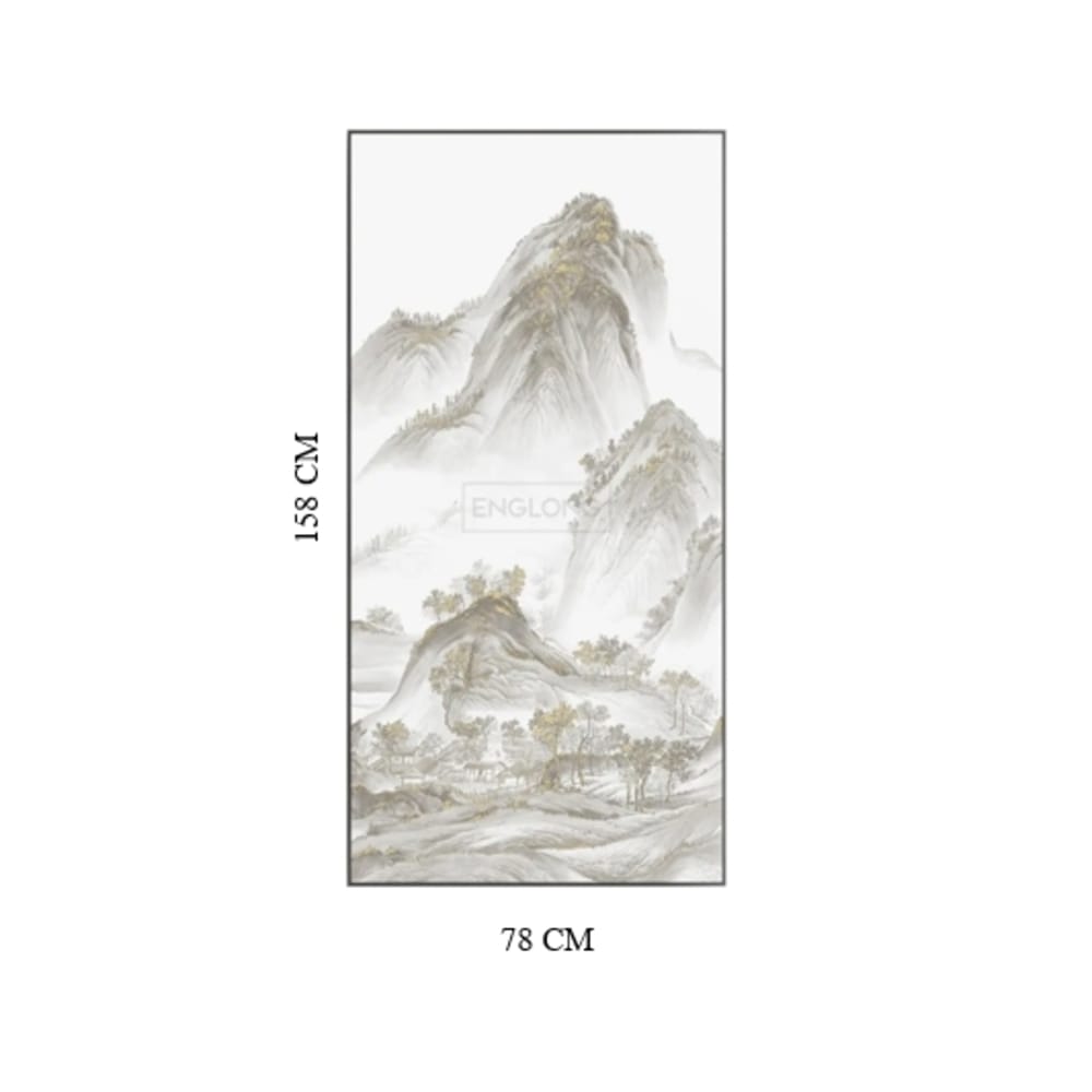 กรอบรูปฮวงจุ้ย OWLS WAALLPAPERS RIVERS AND MOUNTAINS ขนาด 78X158CM.