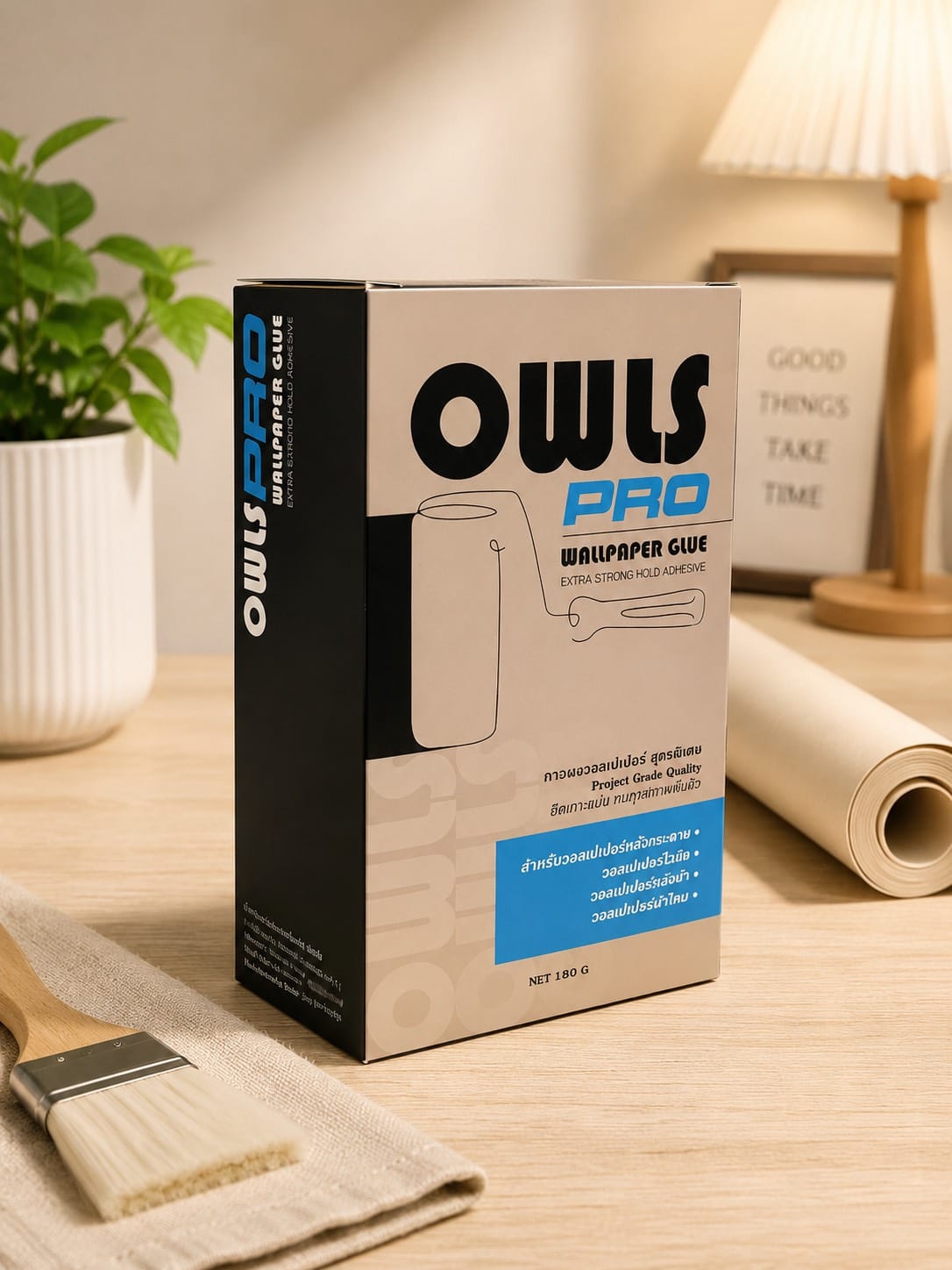 กาวติดวอลเปเปอร์สูตรเข้มข้น OWLS PRO ขนาด 180 กรัม