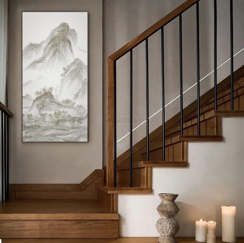 กรอบรูปฮวงจุ้ย OWLS WAALLPAPERS RIVERS AND MOUNTAINS ขนาด 78X158CM.