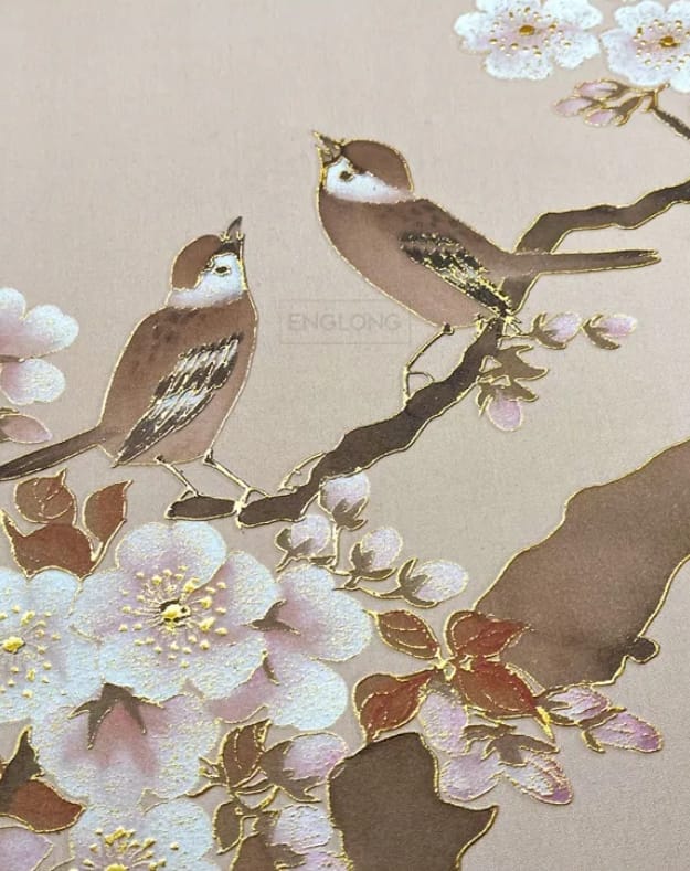 กรอบรูปฮวงจุ้ย OWLS WALLPAPERS TWO BIRDS BRING JOY ขนาด 100X100CM.