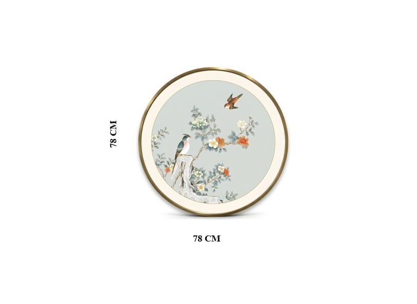 กรอบรูปฮวงจุ้ย OWLS WALLPAPERS HAPPINESS ON THE BRANCH ขนาด 78X78CM