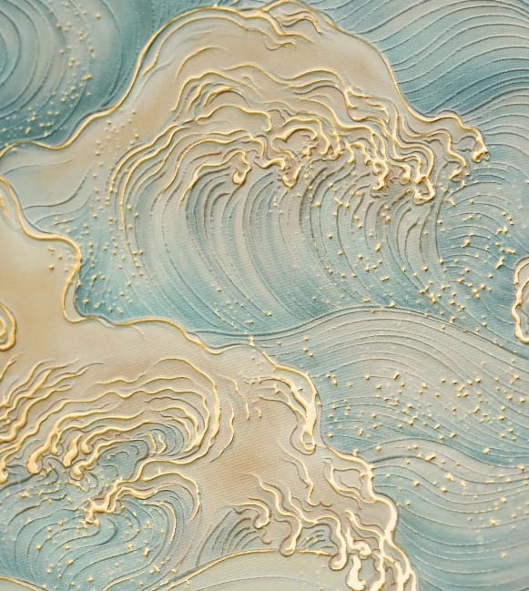 กรอบรูปฮวงจุ้ย OWLS WALLPAPERS FLOWING WATER ขนาด 58X118CM._3