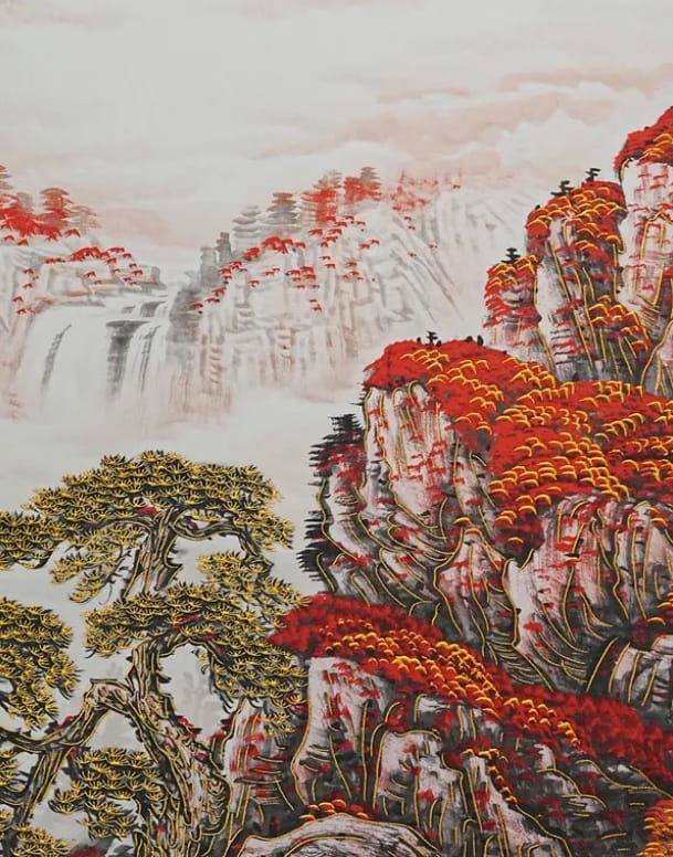 กรอบรูปฮวงจุ้ย OWLS WALLPAPERS THE RED CLIFF MOUNTAIN OF FORTUNE ขนาด 58X198CM._3