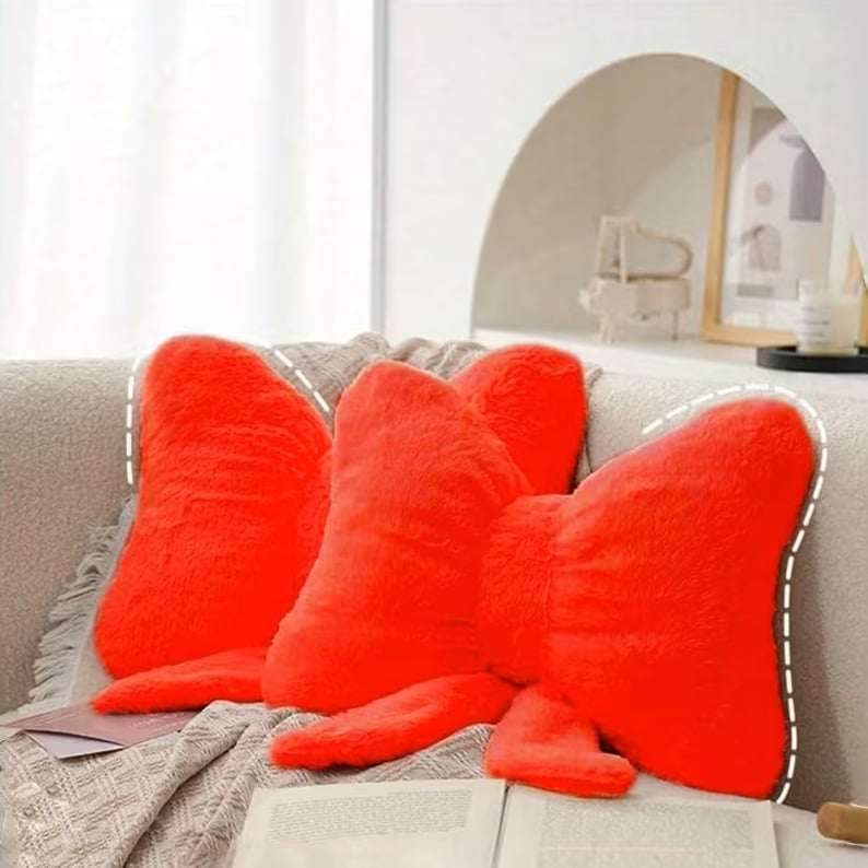 หมอนโบว์สีเเดง OWLS WALLPAPERS ขนาด 40X30 CM._1