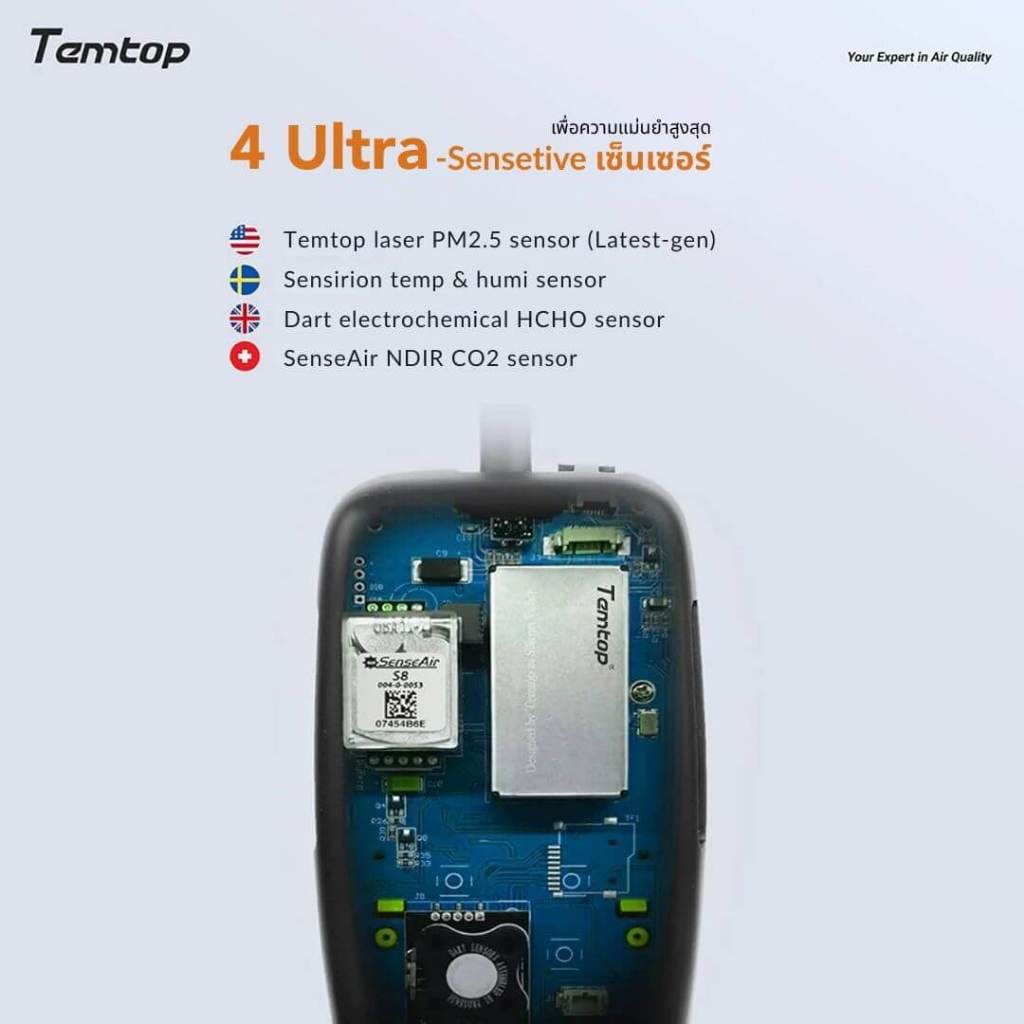เครื่องวัดคุณภาพอากาศ TEMTOP M2000(2ND) (PM10, PM2.5, AQI, CO2, HCHO, ความชื้น และอุณหภูมิ)_1