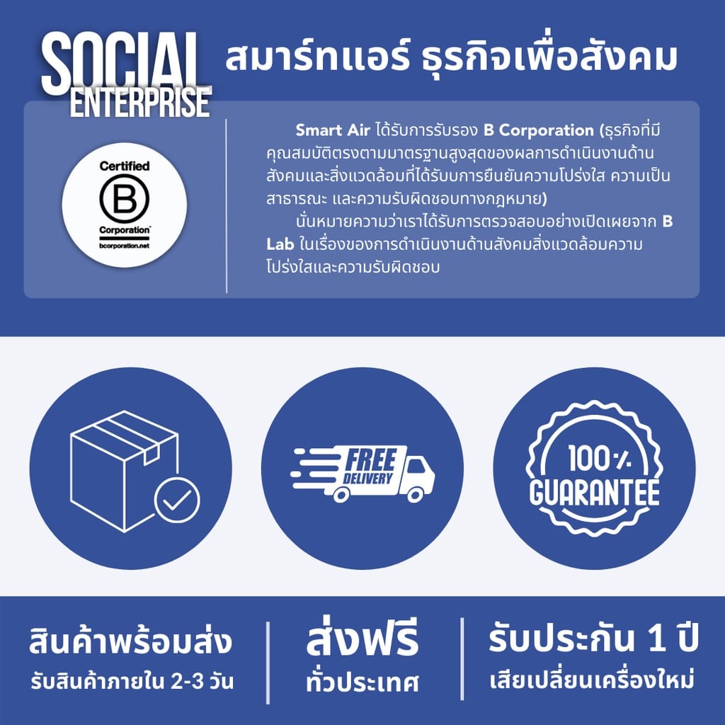 เครื่องฟอกอากาศ SMART AIR รุ่น THE SQAIR ขนาด 40 ตร.ม._9