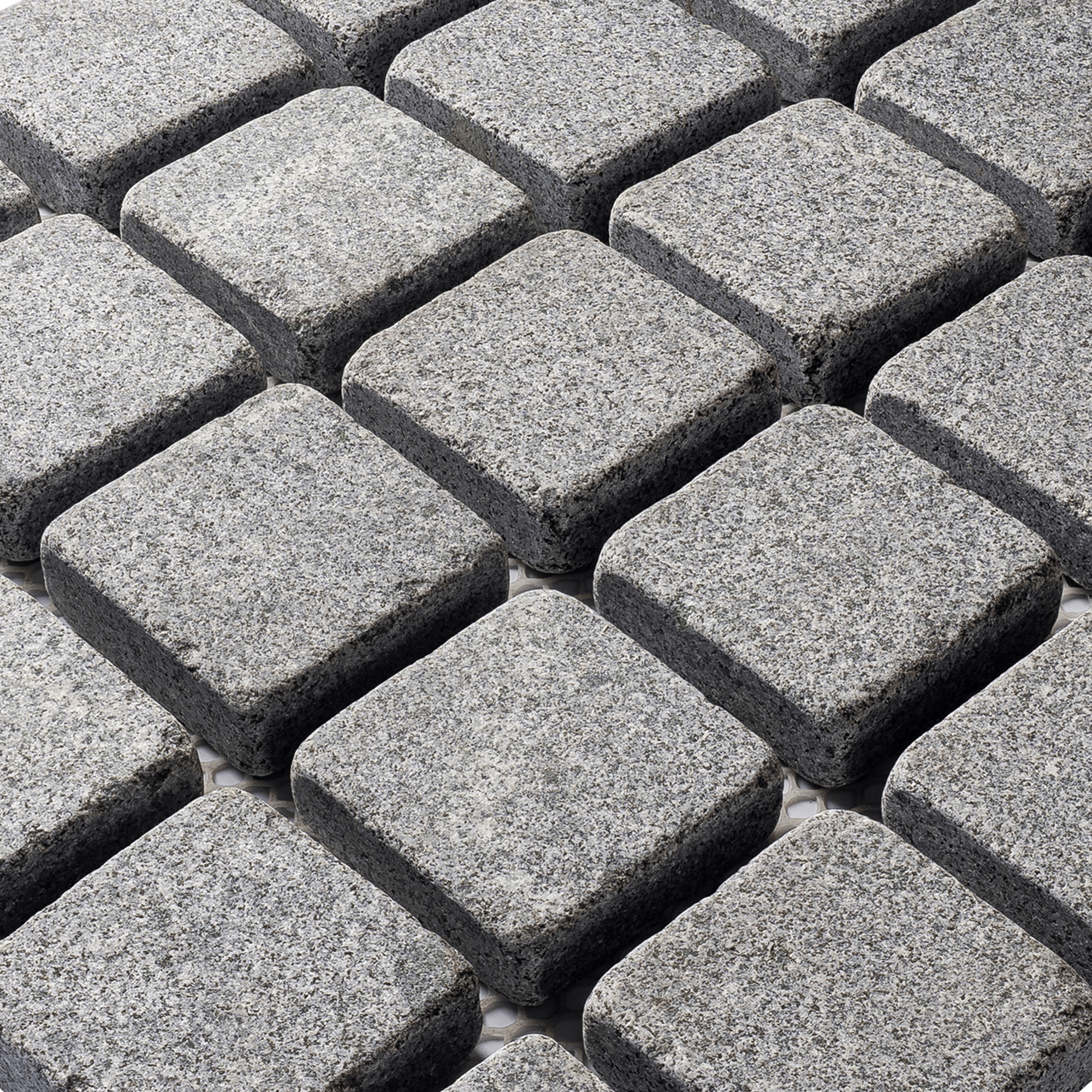 หินลูกเต๋าปูพื้น COBBLESTONE แบบแผ่นสำเร็จ MODERN DECOR รุ่นซิมพลี ผิวพ่นไฟ ข้างตัดเรียบ 50X50X3 ซม. หินธรรมชาติแกรนิตสีเทา ลายเรียงตรง_8