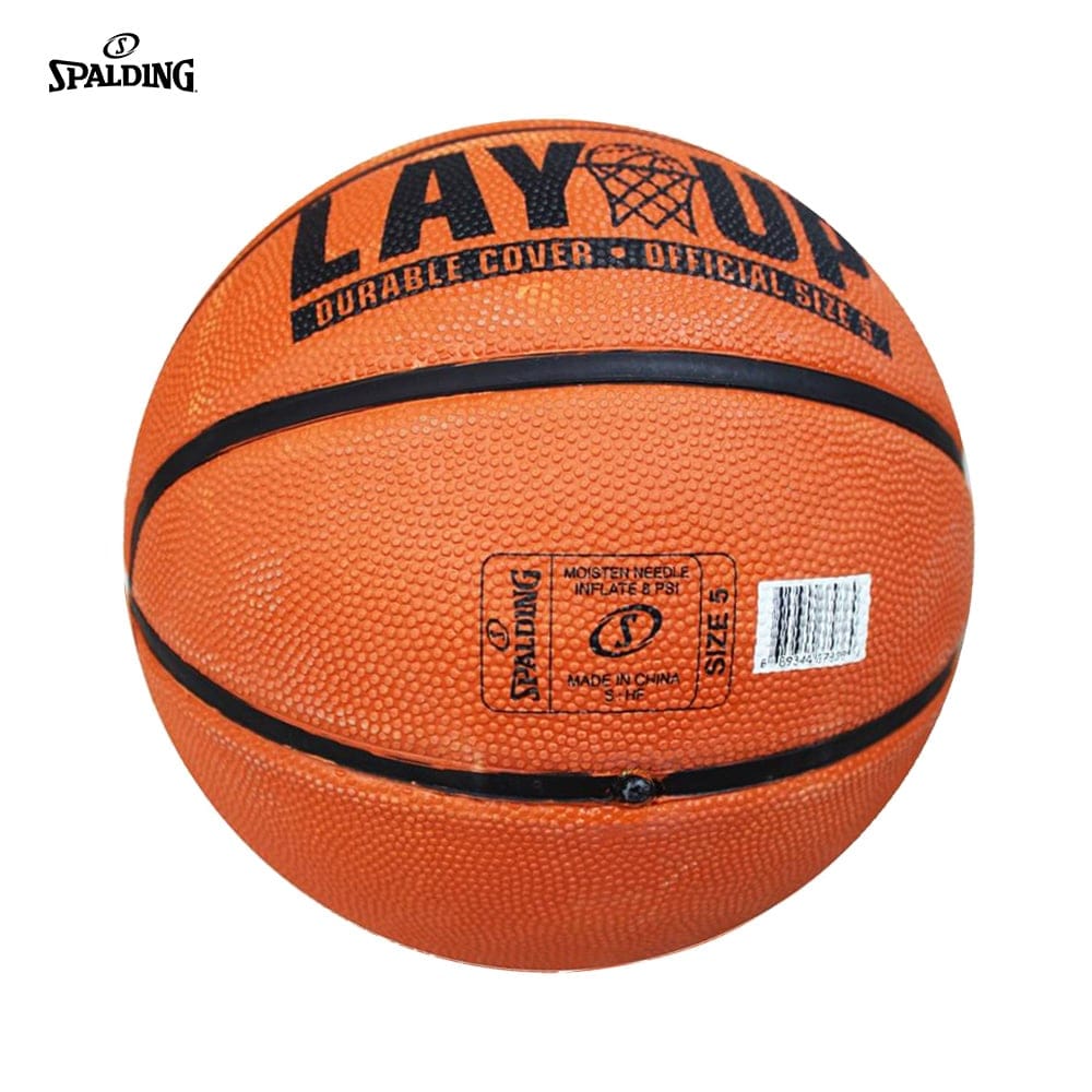 ลูกบาส SPALDING รุ่น LAY UP ลูกบาสเกตบอลยาง ไม่เเถมที่สูบลม เบอร์ 5